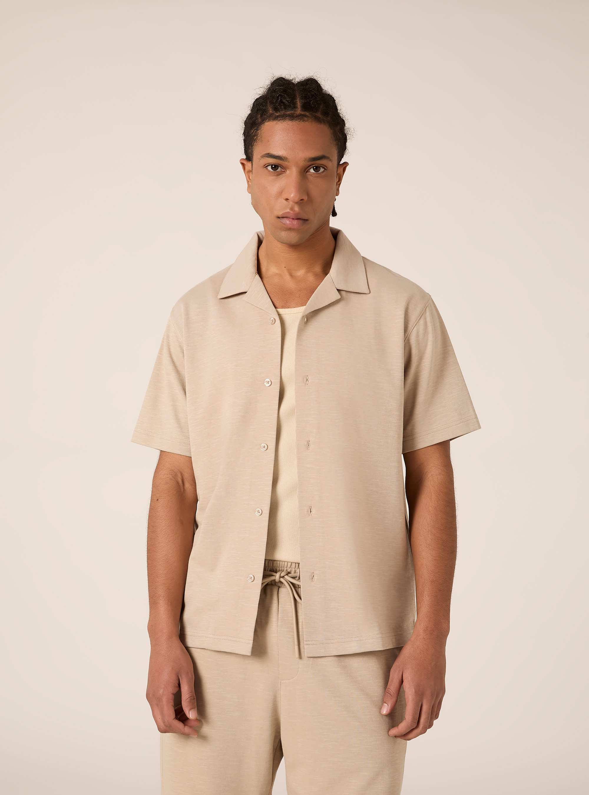 Camisa de manga corta de jersey, BG2 BEIGE MEDIUM