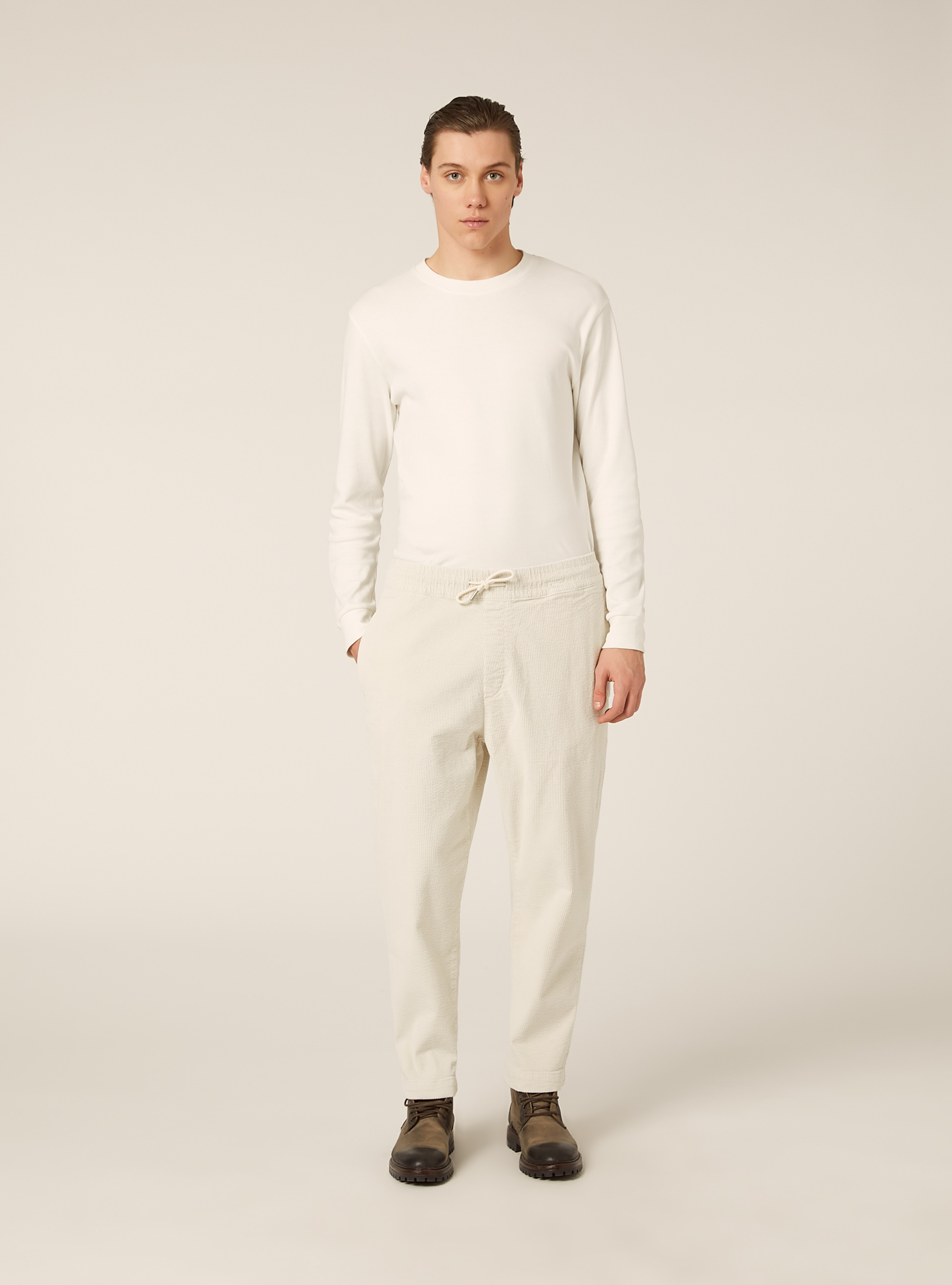 Corduroy jogger pants, WH1 OFF WHITE
