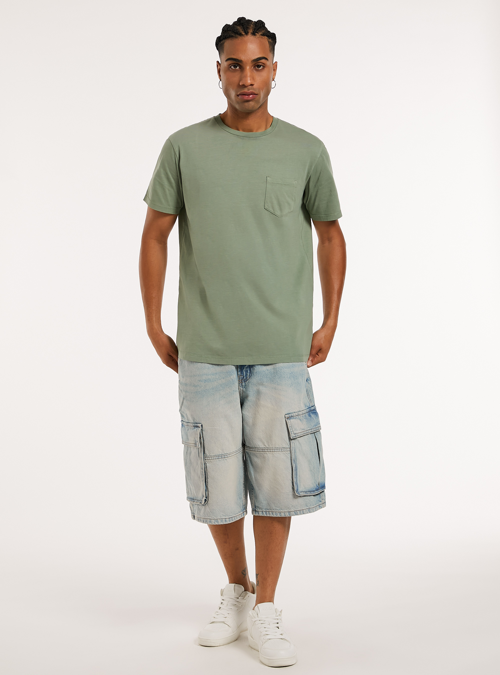 Crew-neck t-shirt with pocket, KY3 KAKY LIGHT