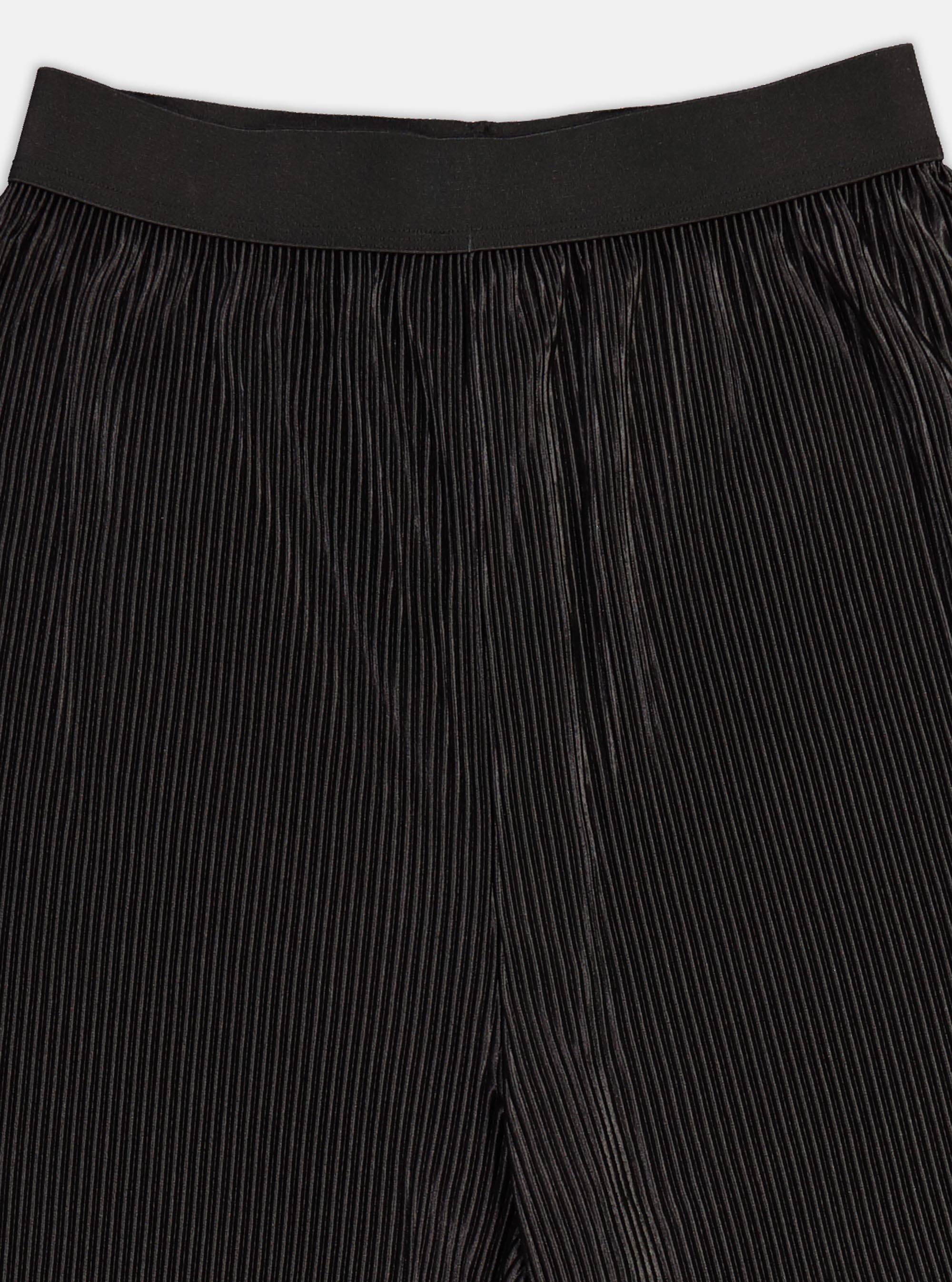 Pantaloni culotte plisse, NERO