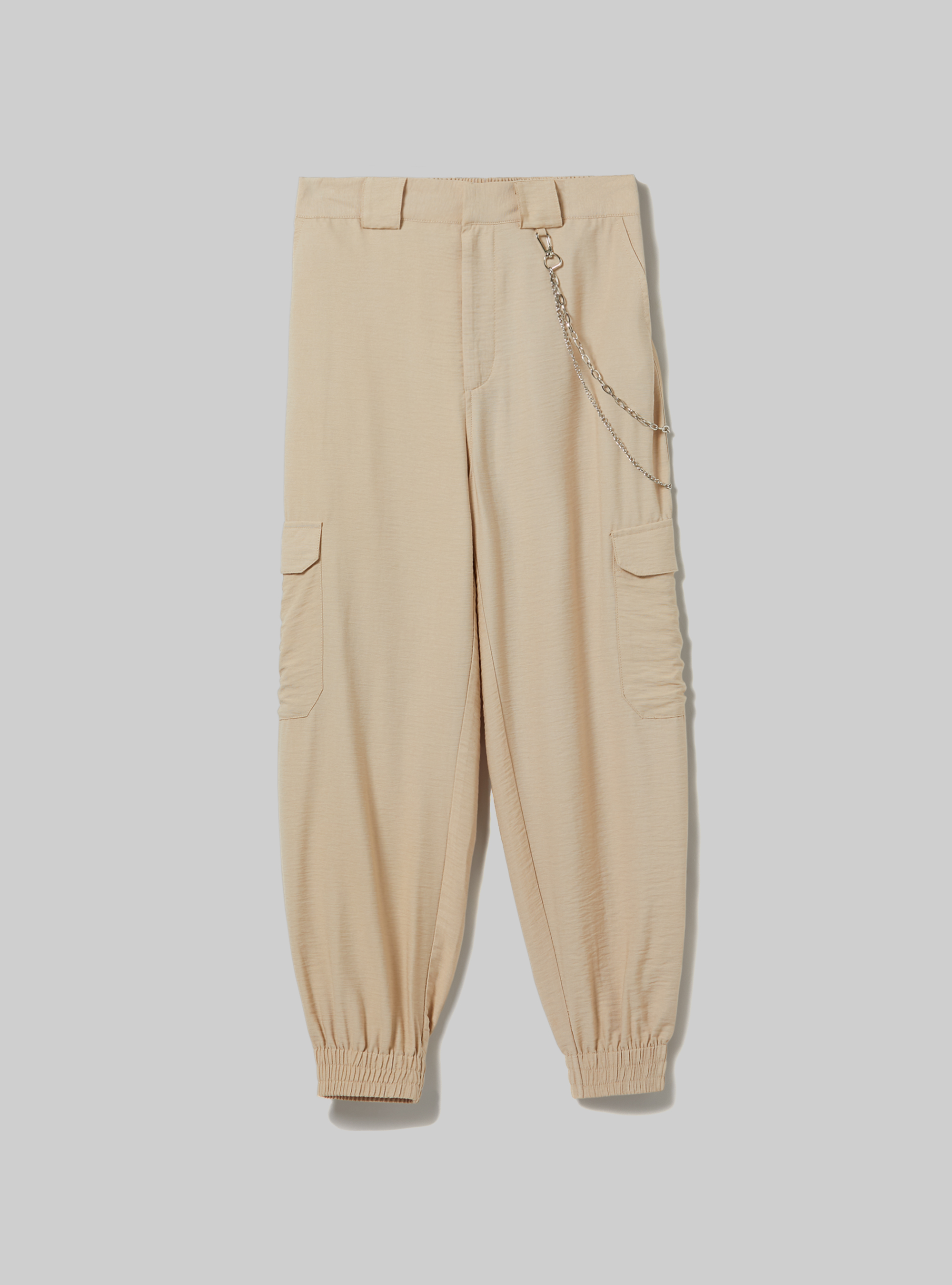 Linen blend chain trousers, BG2 BEIGE MEDIUM