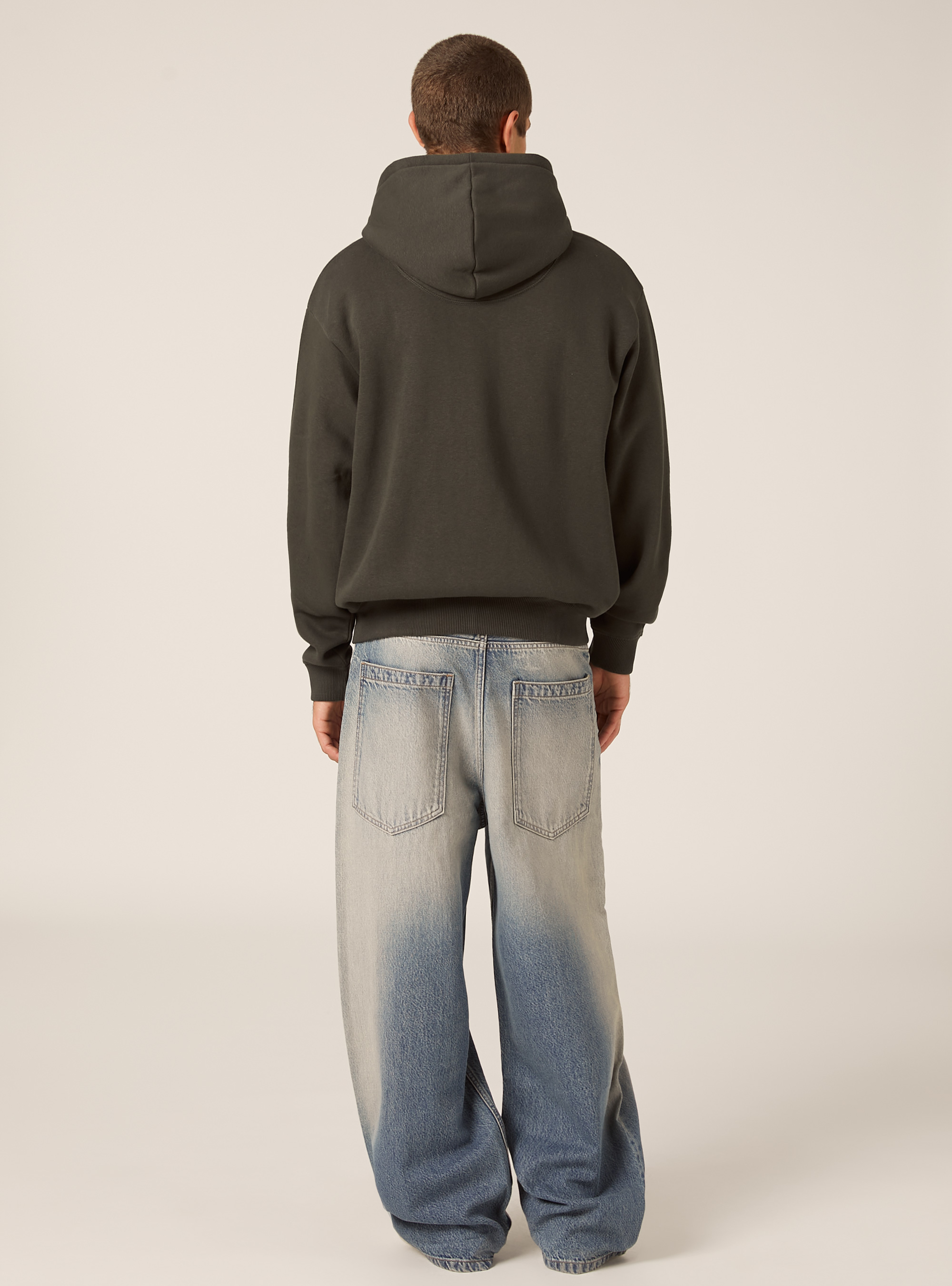 Boxy fit zip-up hoodie, KY1 KAKY DARK