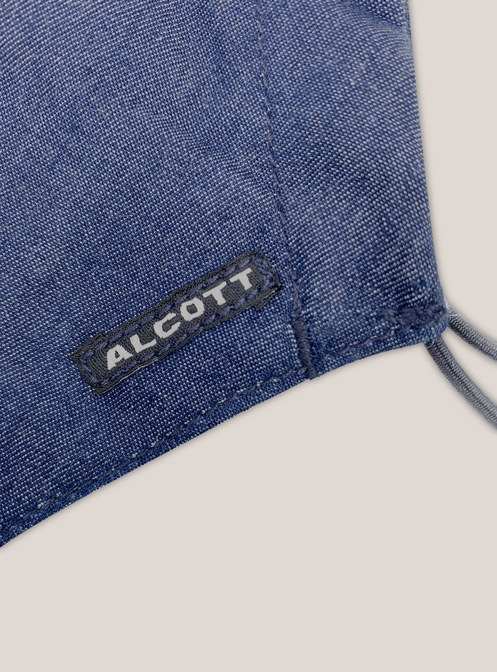 Denim mask cover with logo, C218 BLUE NAVY