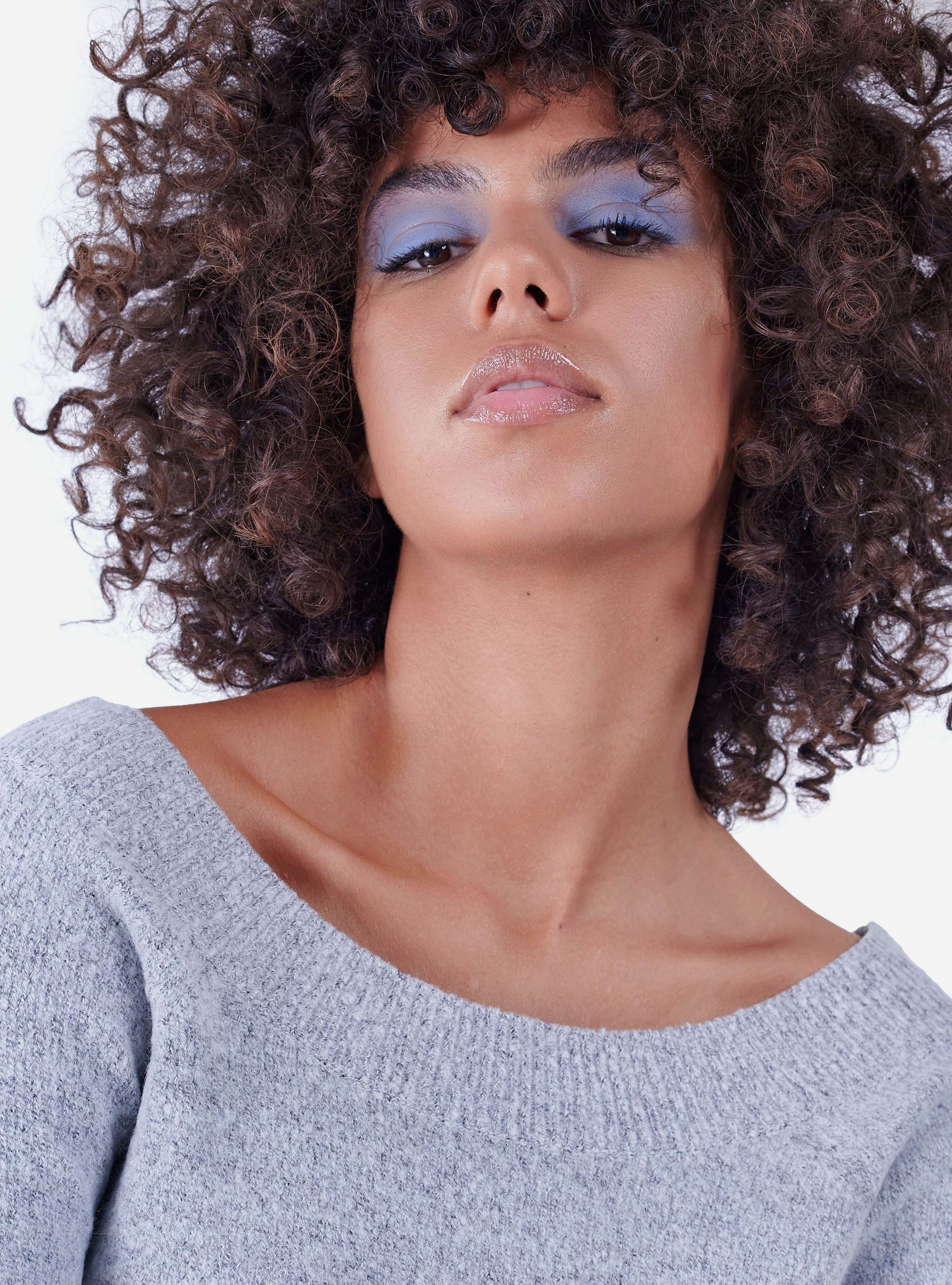 Pull à col large, C150 GREY M