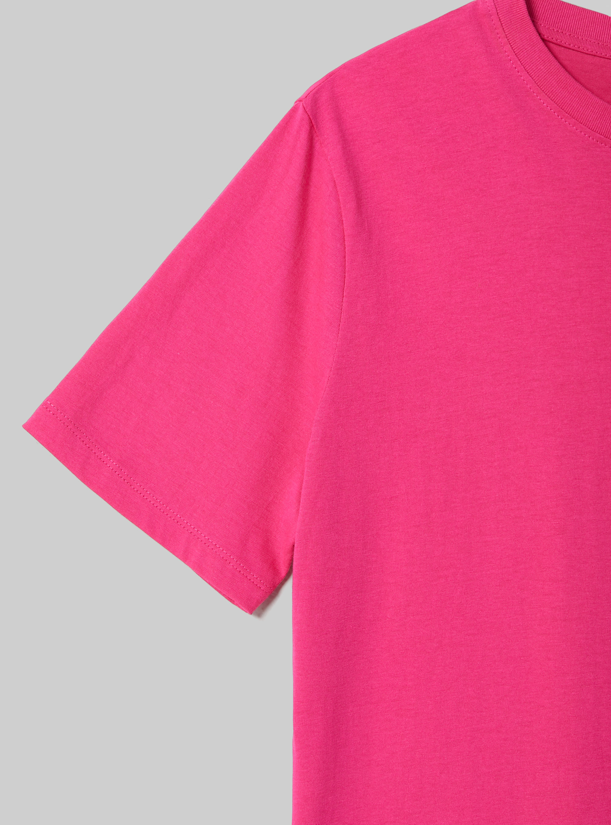 Cotton crew-neck T-shirt, FX2 FUXIA MEDIUM