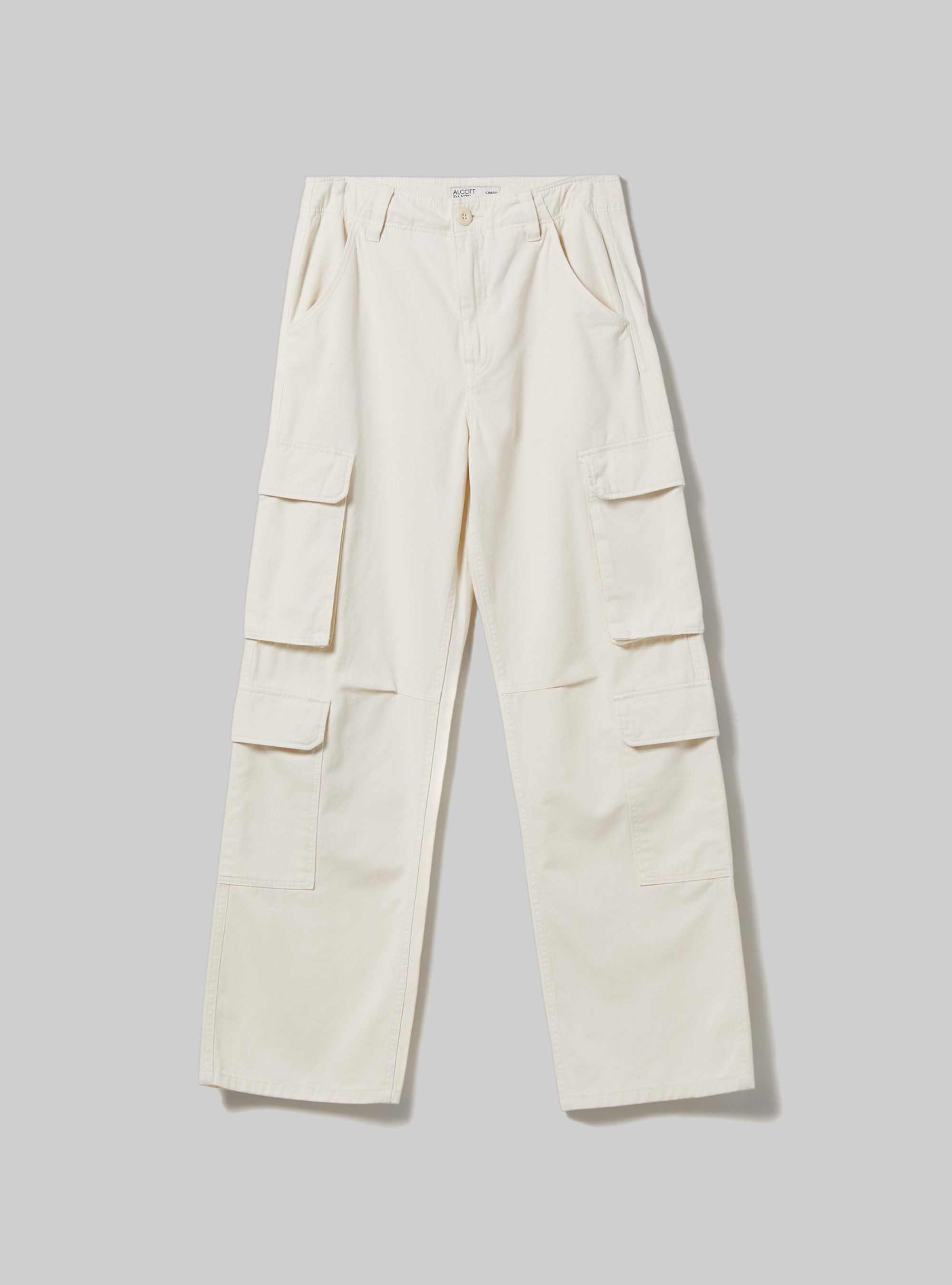 Pantalon en twill multicargo, WH1 OFF WHITE