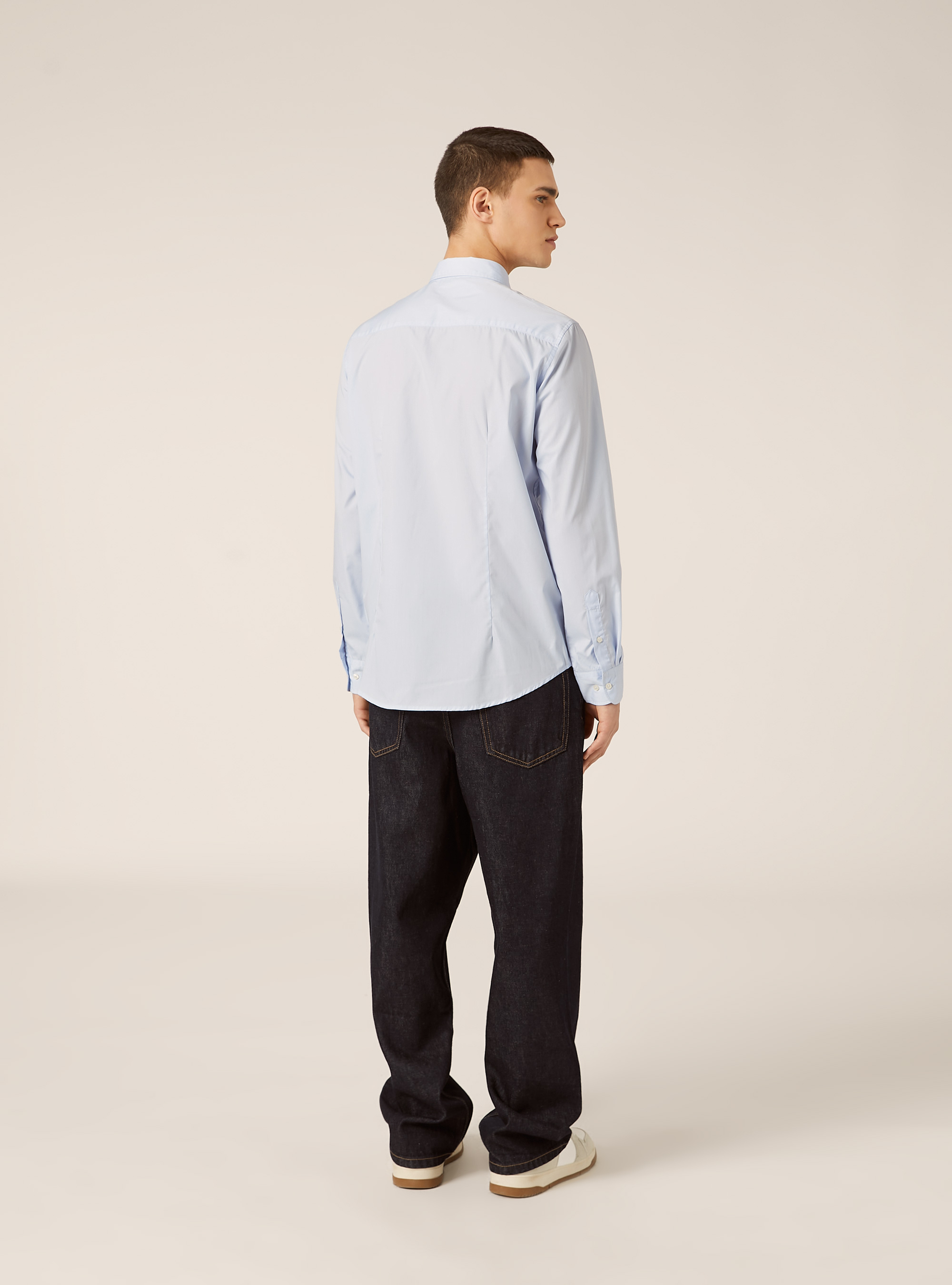 Chemise &agrave; manches longues unie, AZ1 AZURE DARK