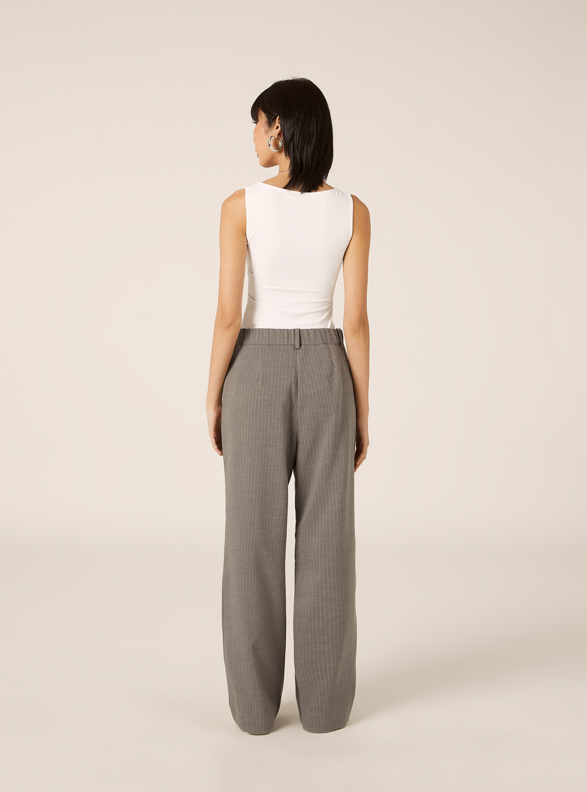 Elegant pinstriped trousers, MGY1 GREY MEL DARK