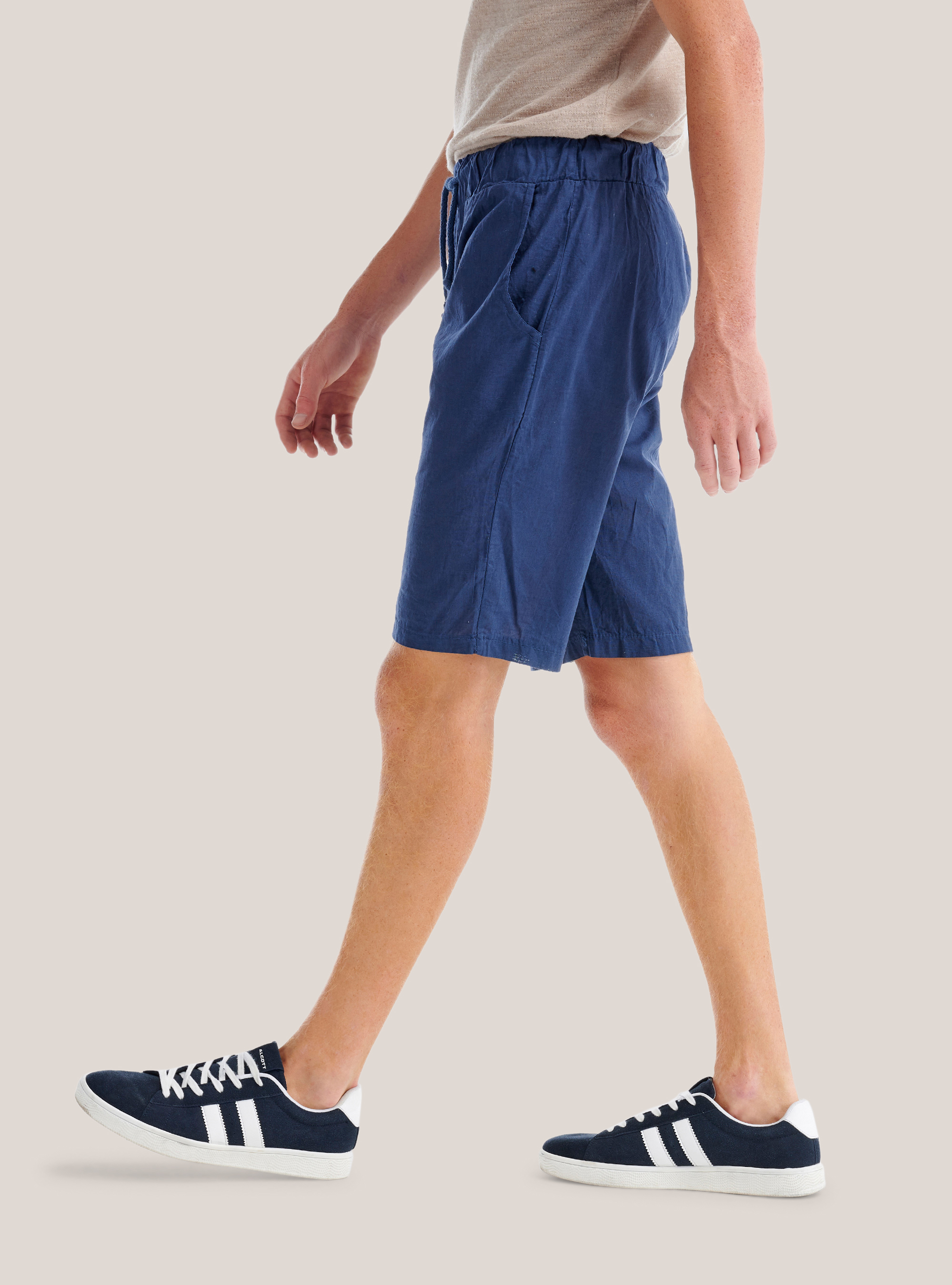 One color Bermuda, BLUE NAVY