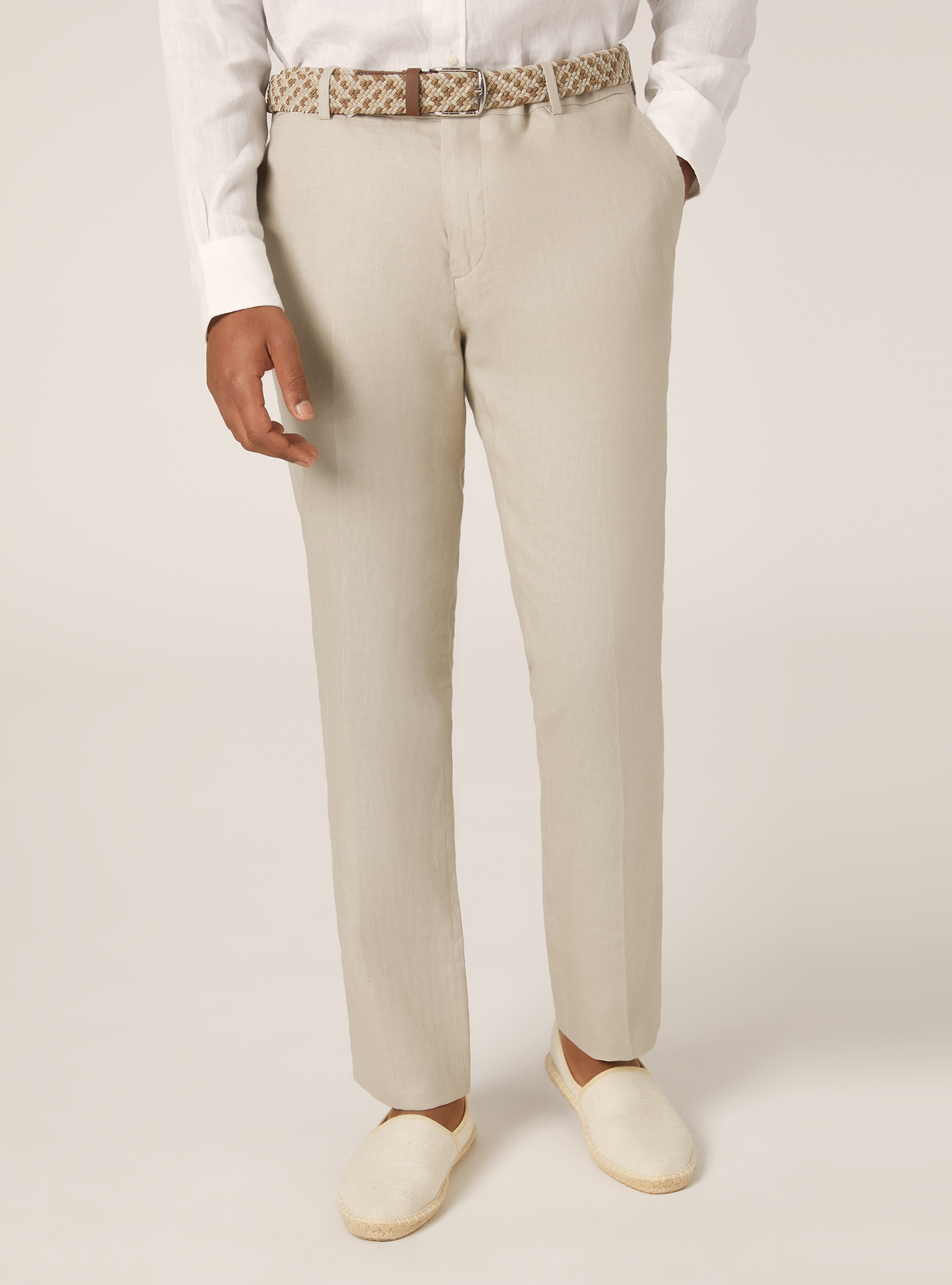 Pantalon en lin pur, BG3 BEIGE LIGHT