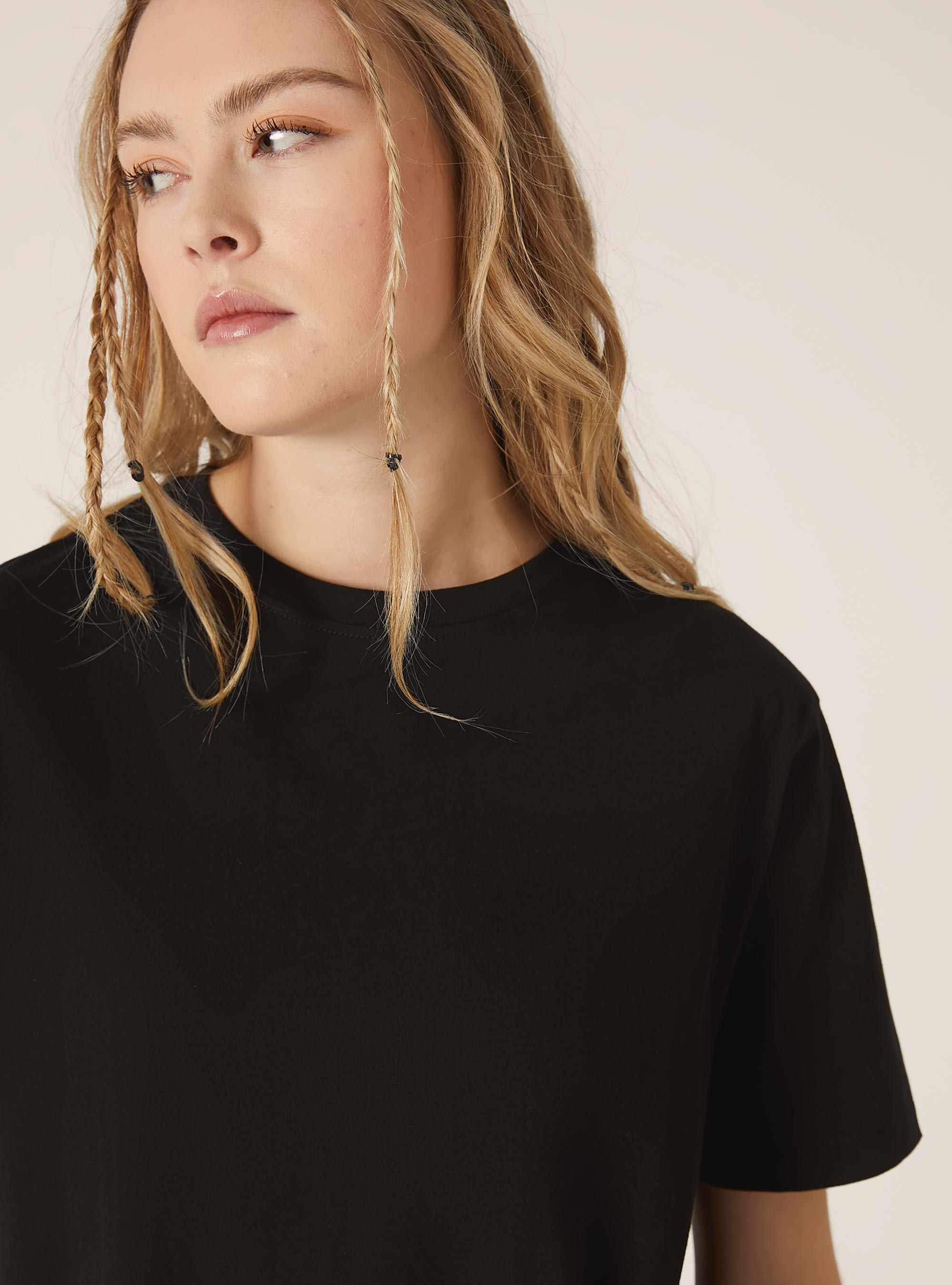 Crew-neck cotton T-shirt, BK1 BLACK