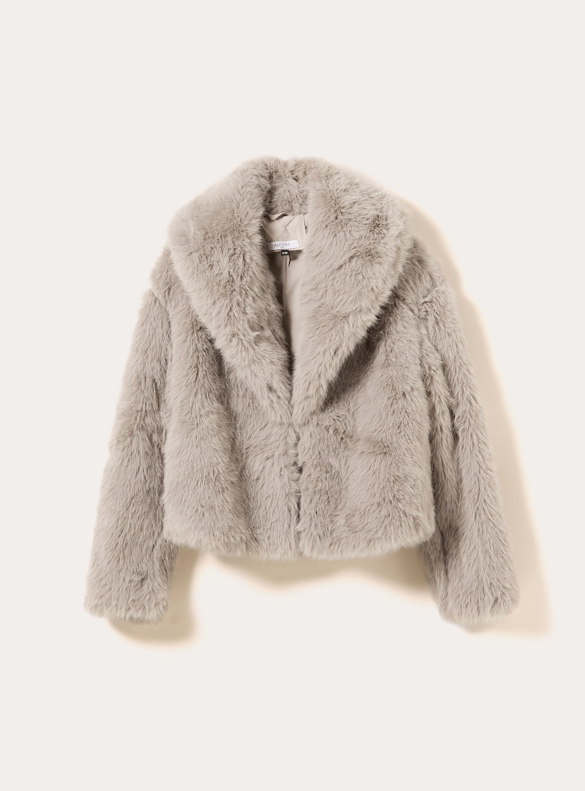 Pelliccia sintetica collo cappuccio, GY2 GREY MEDIUM