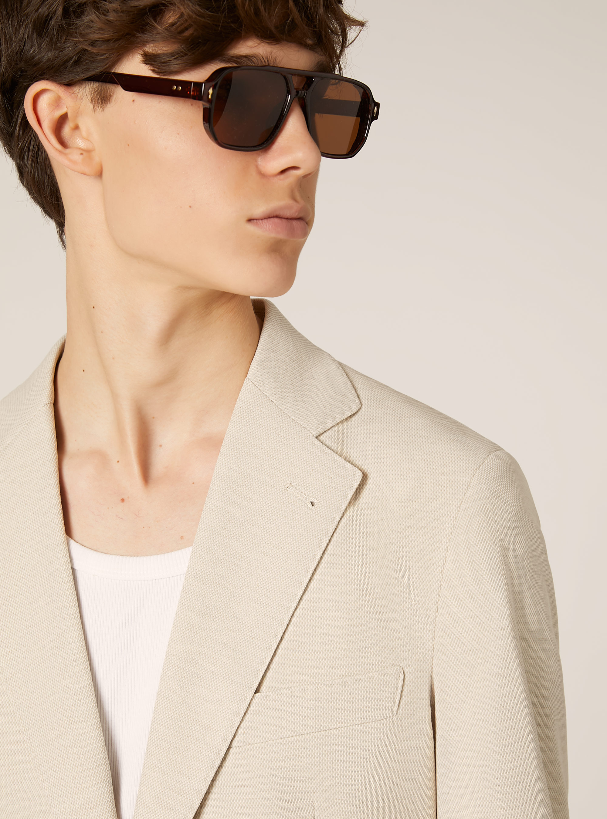 Chaqueta de piqué de algodón, BG2 BEIGE MEDIUM