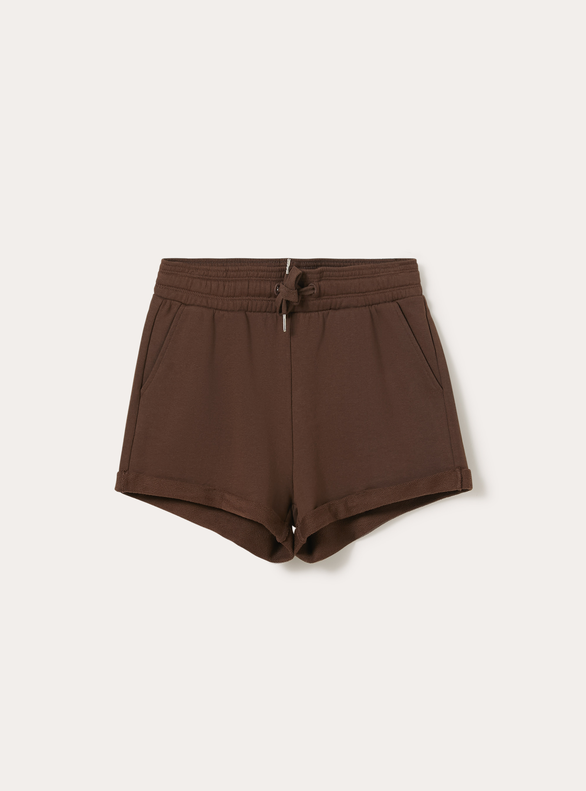 Shorts basic in felpa, BR2 BROWN MEDIUM