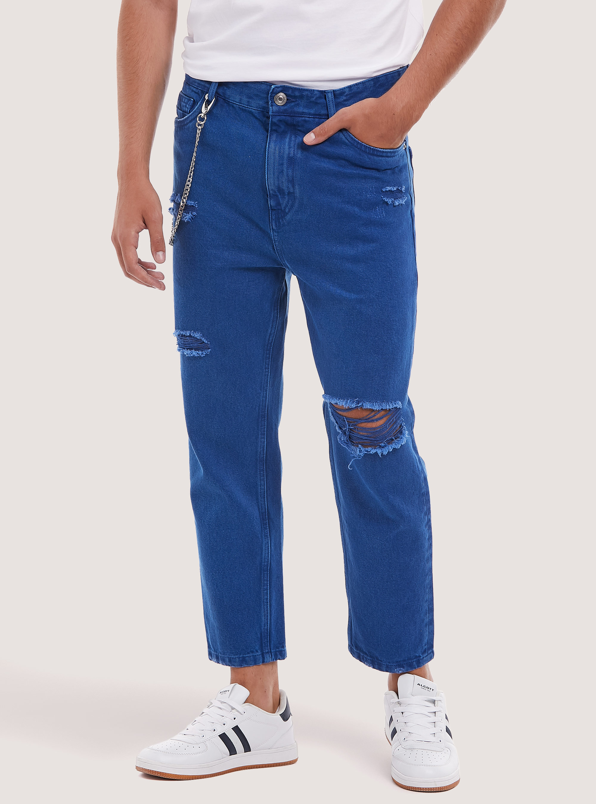 Relaxed fit jeans with chain, RY2 ROYALE MEDIUM