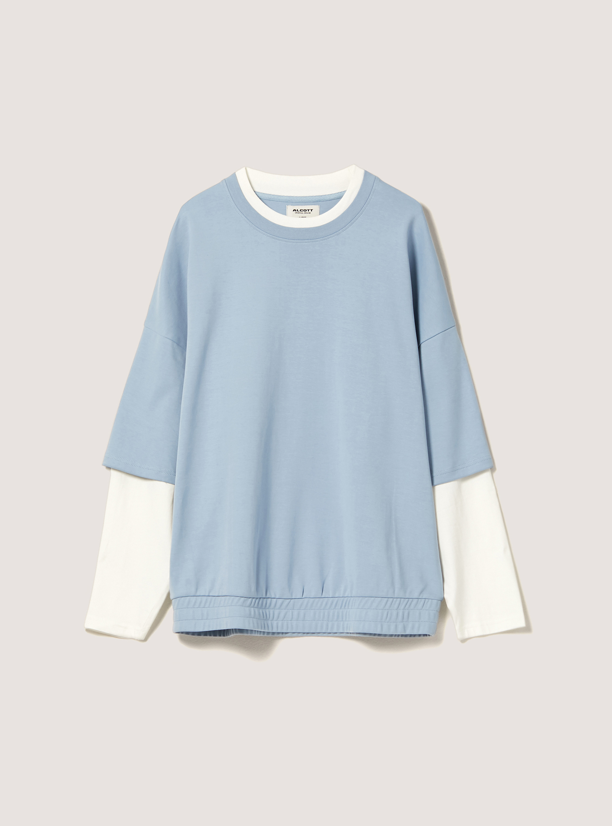 Oversized double sleeve sweatshirt, AZ2 AZZURRE MEDIUM