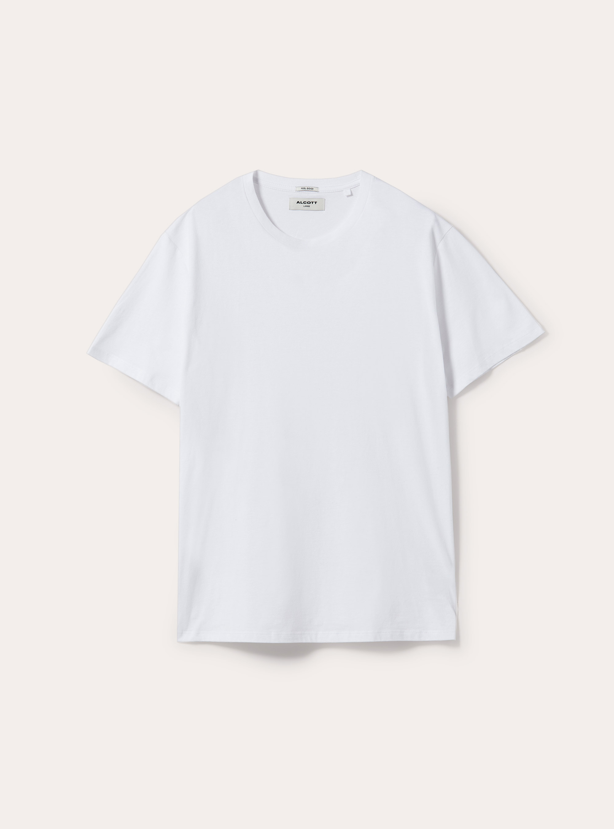 T-shirt en coton &agrave; col ras du cou, WH3 WHITE