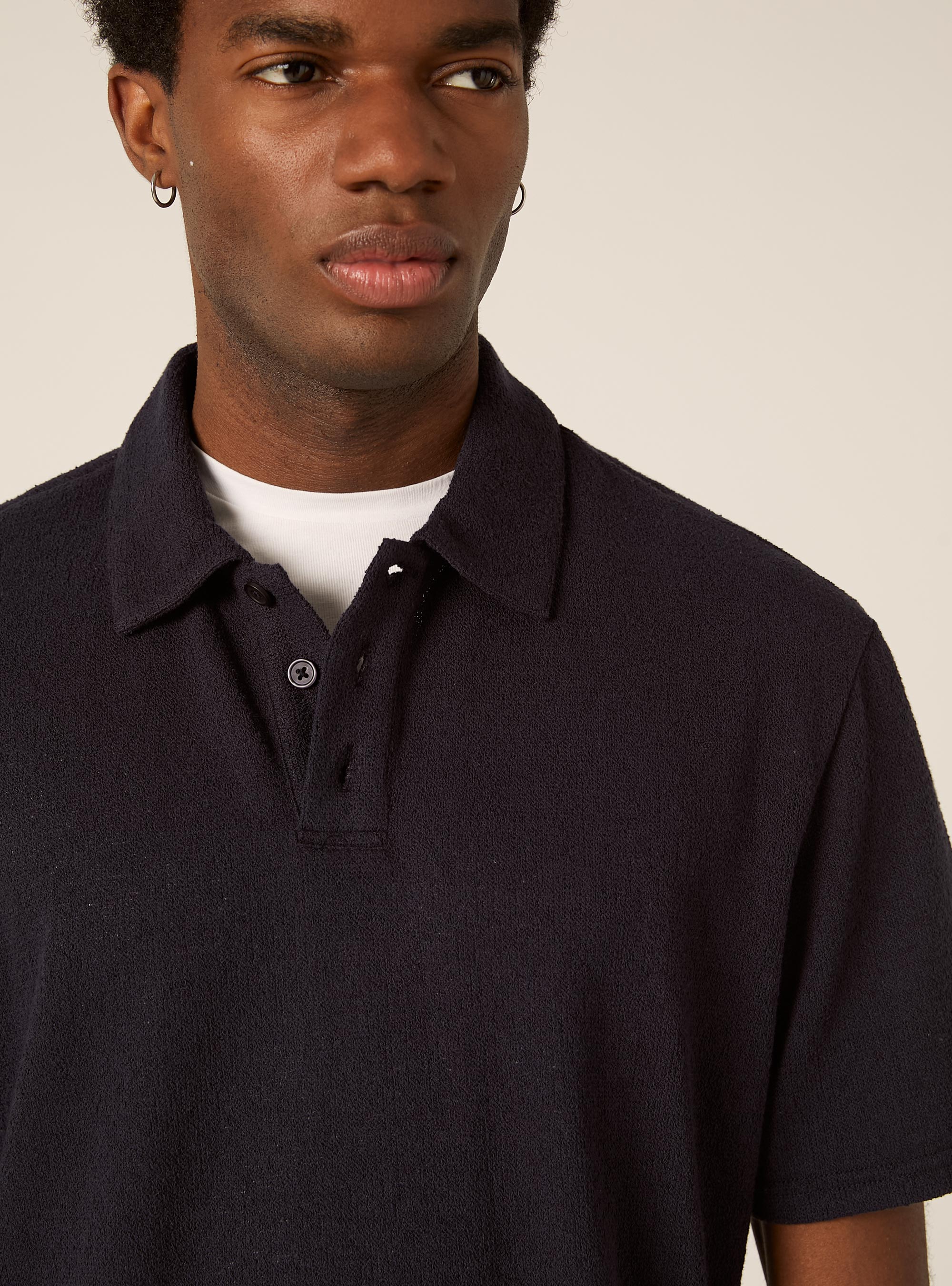 Polo effetto maglia regular fit, NA1 NAVY DARK