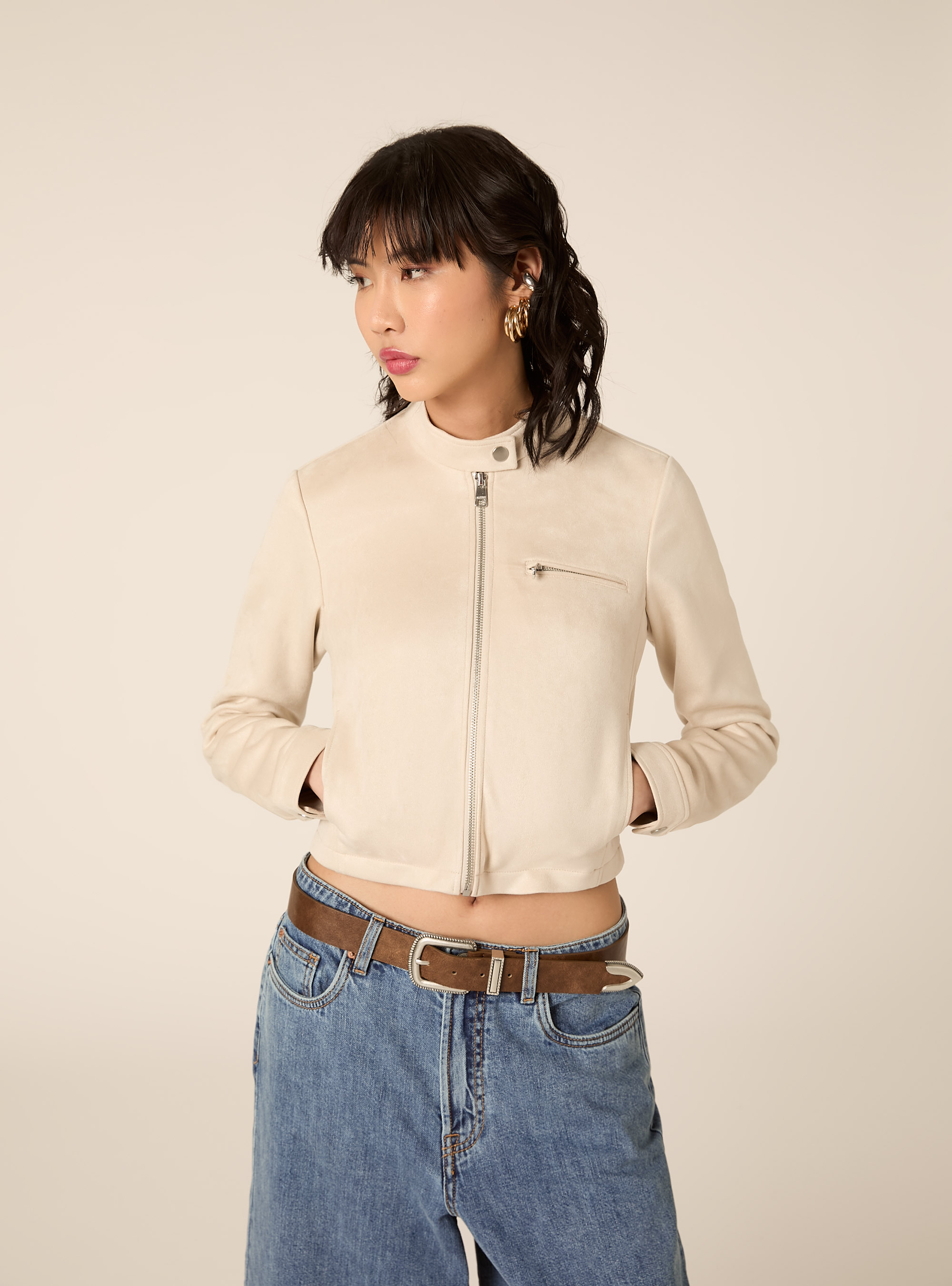 Giubbotto effetto camoscio, SA2 SAND MEDIUM