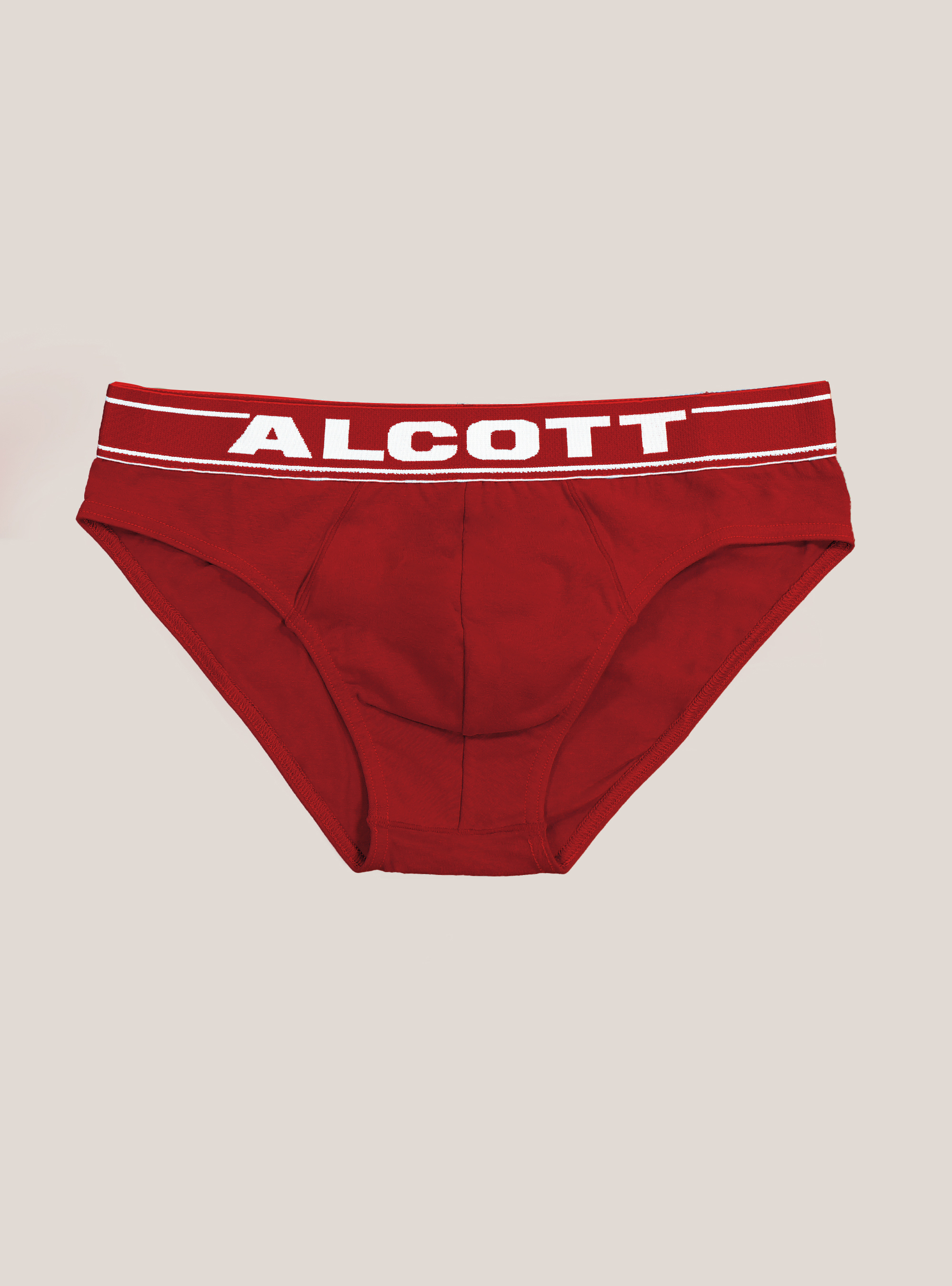 Stretch cotton briefs with logo, RD2 RED MEDIUM