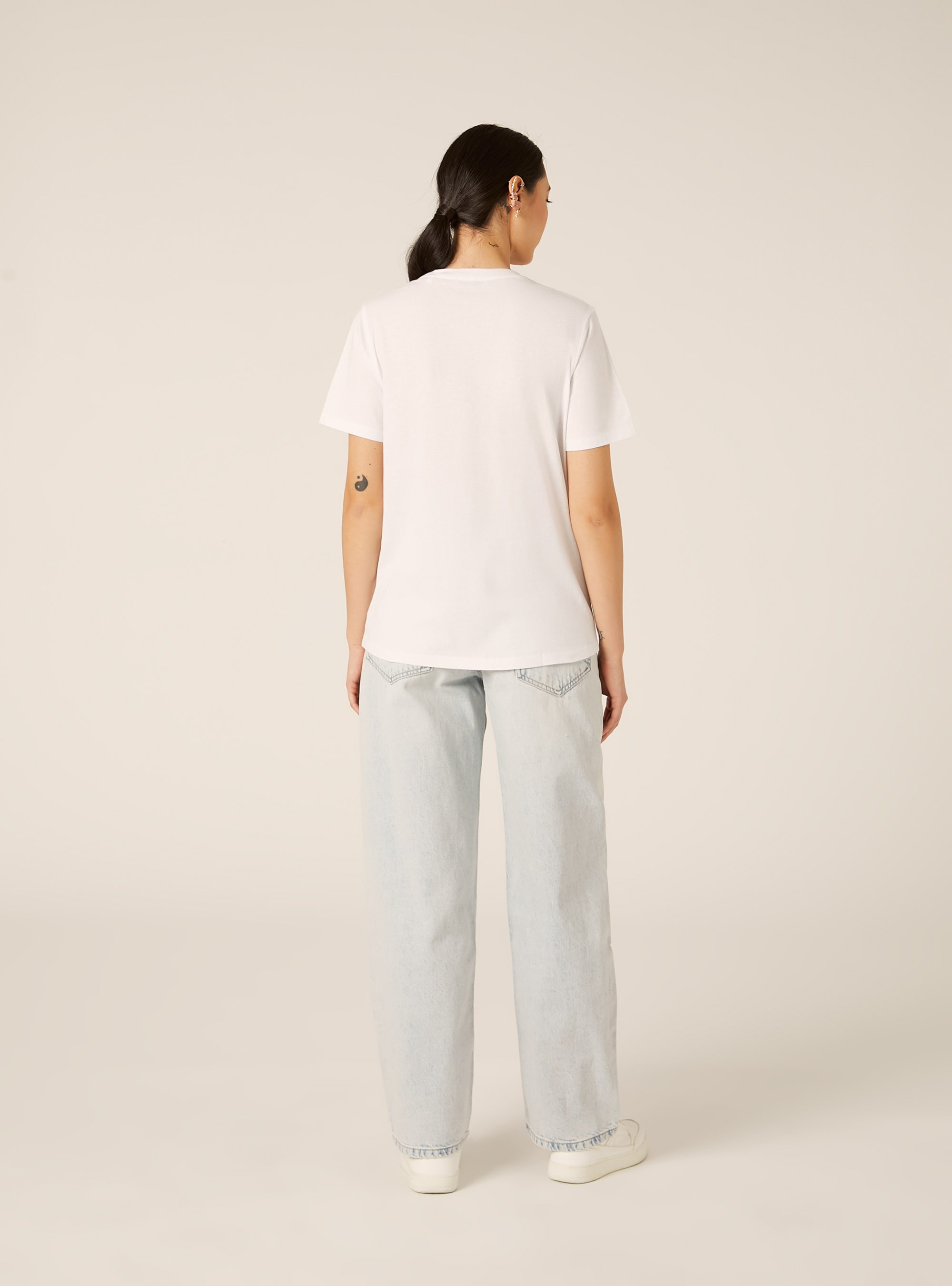 T-shirt avec imprim&eacute; m&eacute;tallis&eacute;, WH3 WHITE