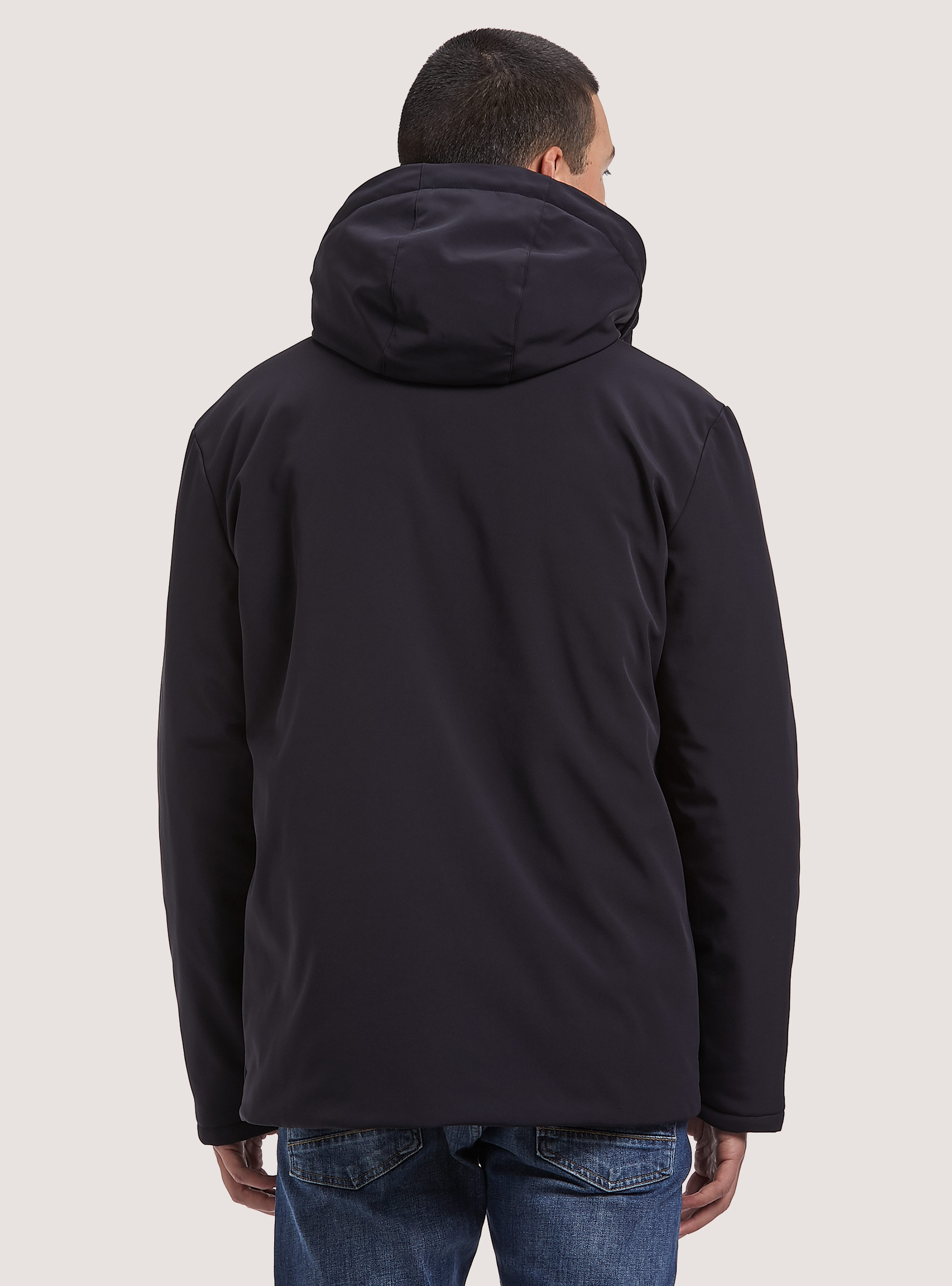 Technical fabric jacket with recycled padding, NA1 NAVY DARK
