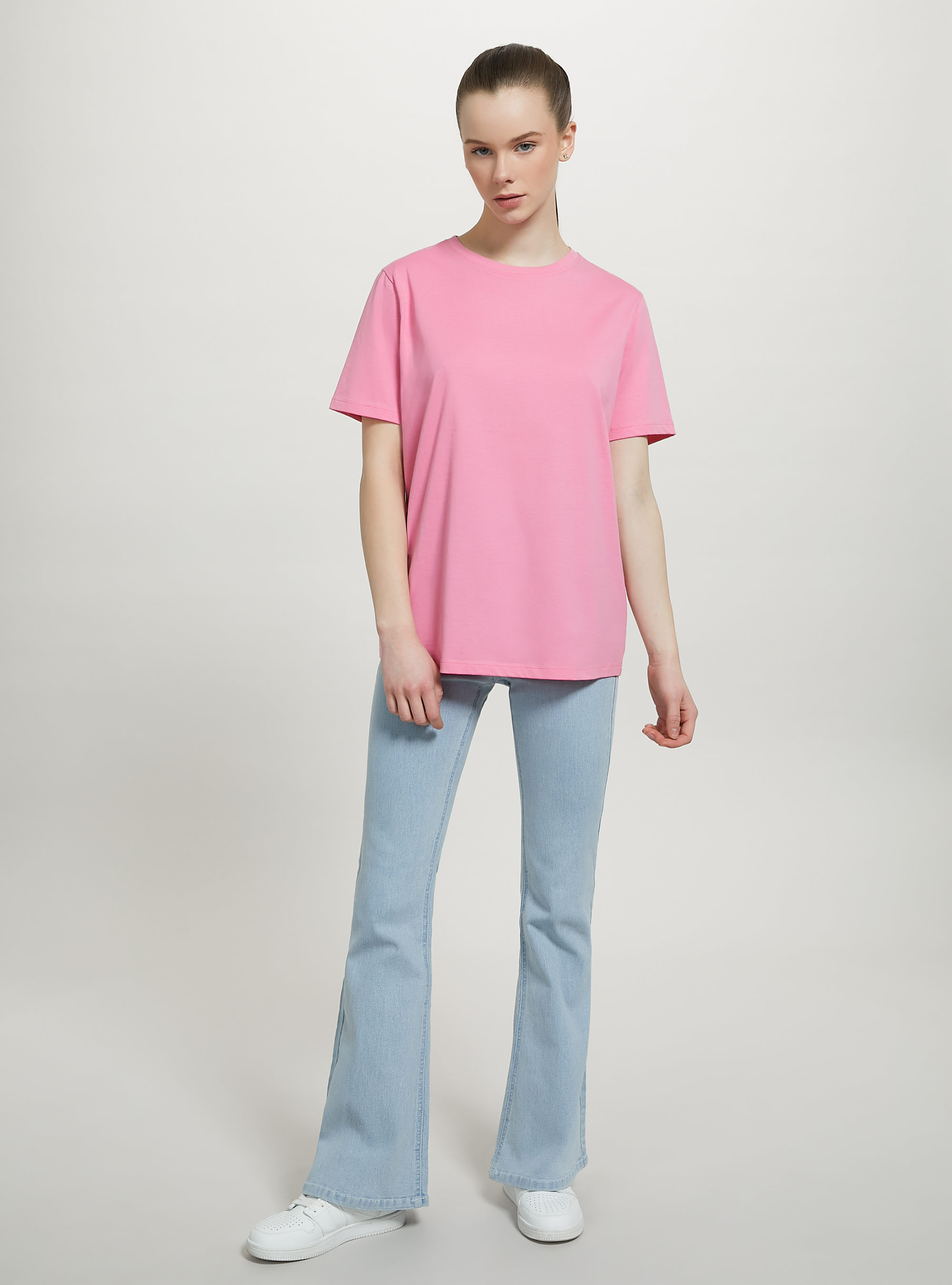 Cotton crew-neck T-shirt, PK2 PINK MEDIUM