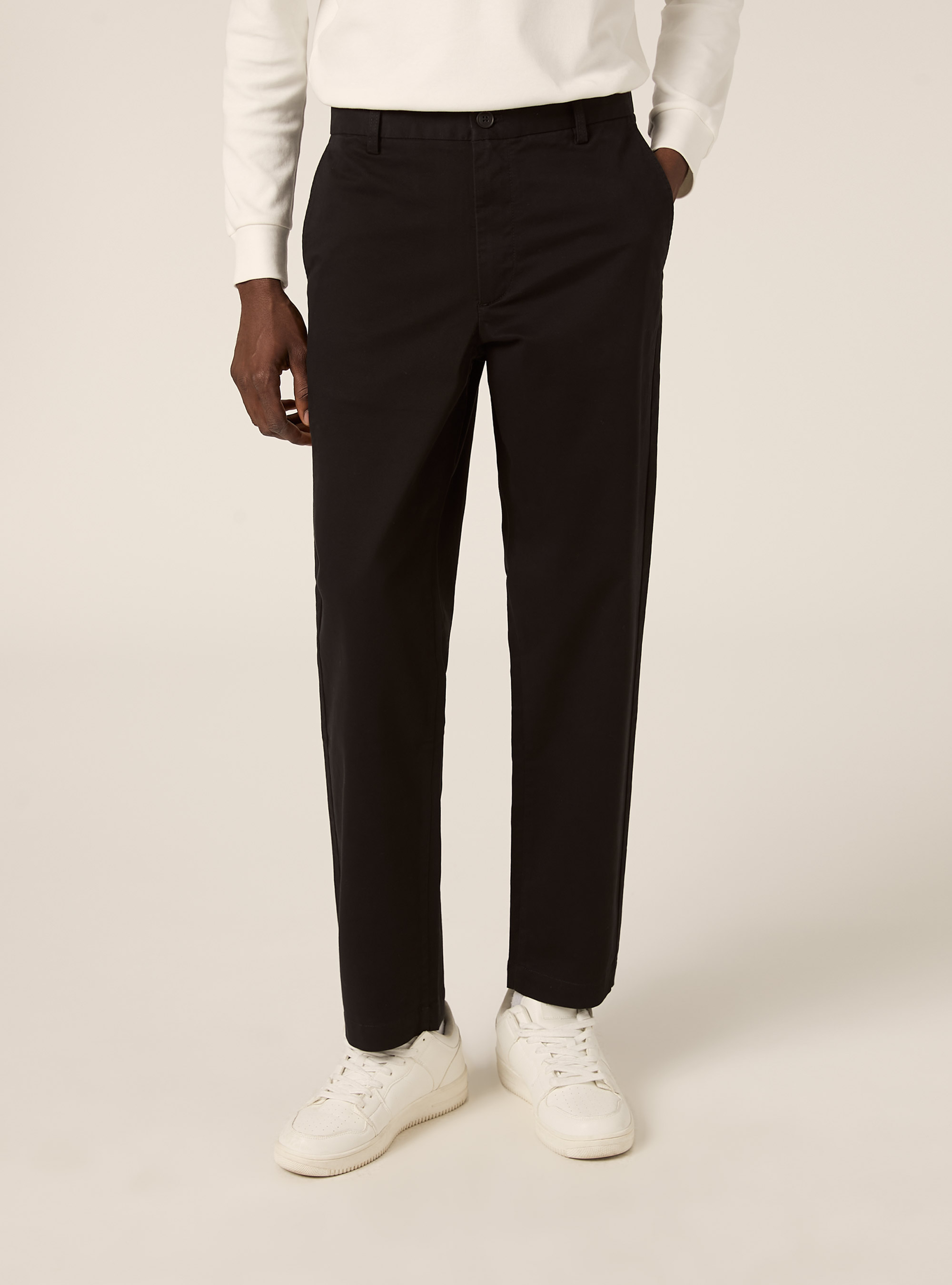 Slim Fit Chino-Hose aus Stretch-Twill, BK1 BLACK