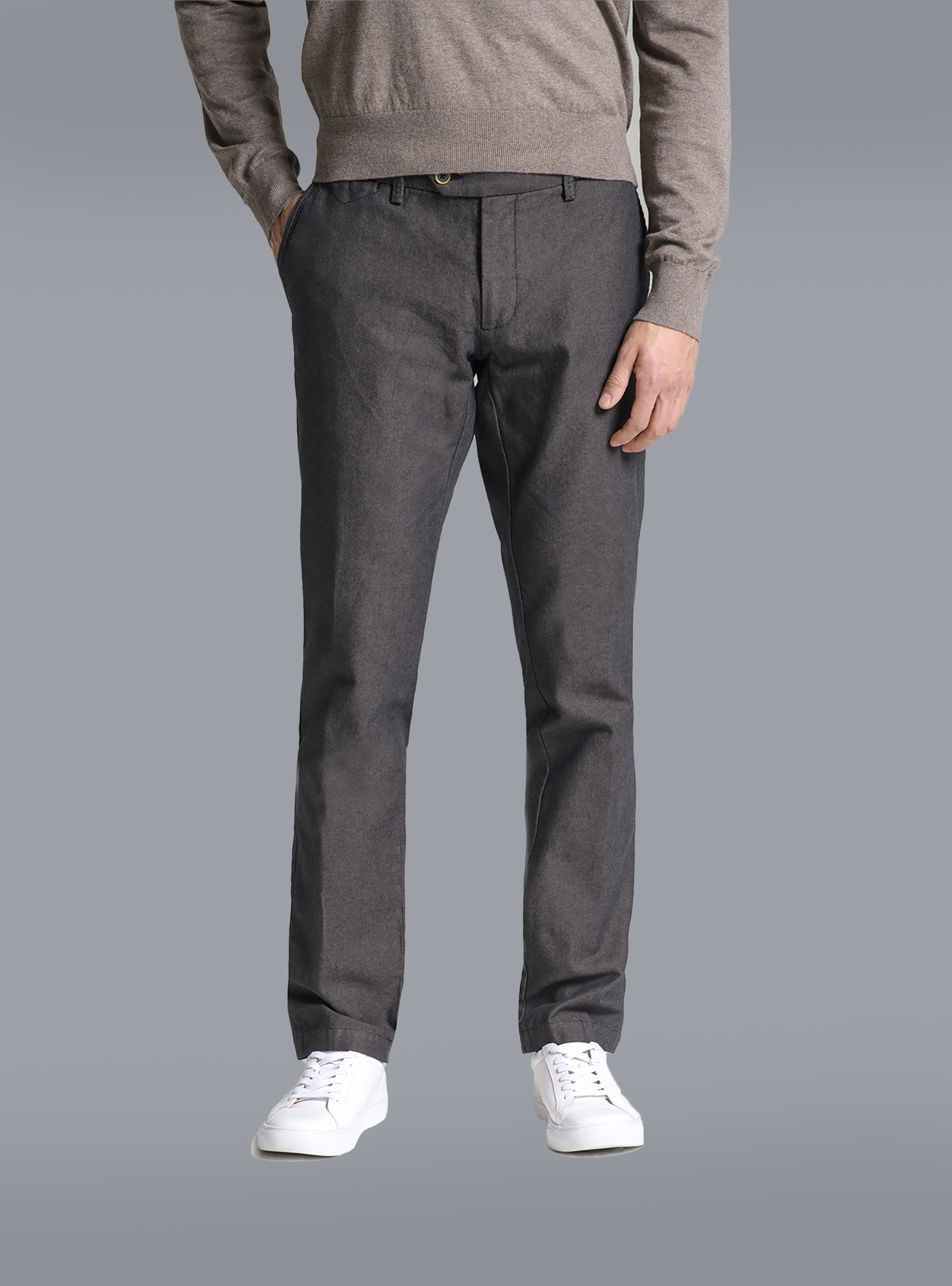 Pantaloni tessuto operato, C569 L.BROWN