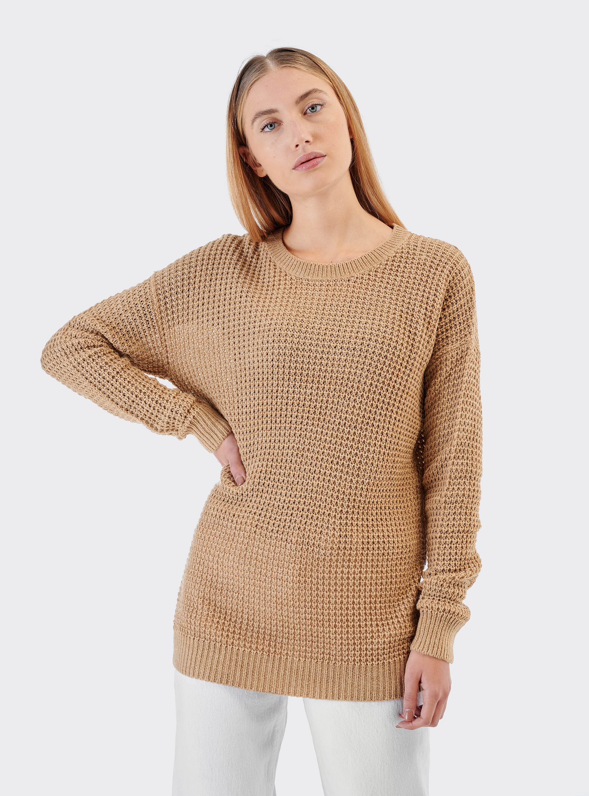 Pullover oversize, C0593 BEIGE MELANGE