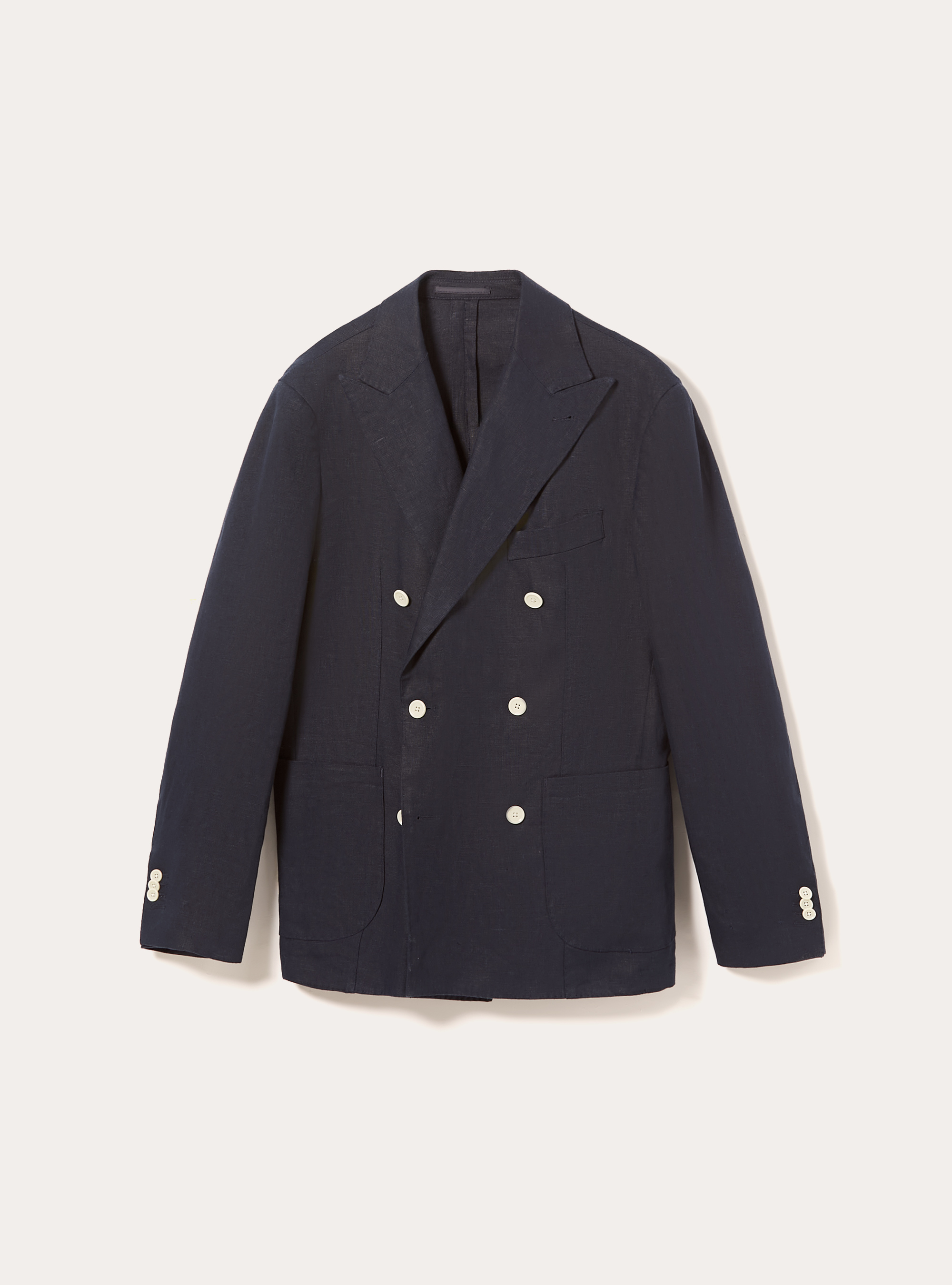 Veste en lin pur &agrave; double boutonnage, NA1 NAVY DARK