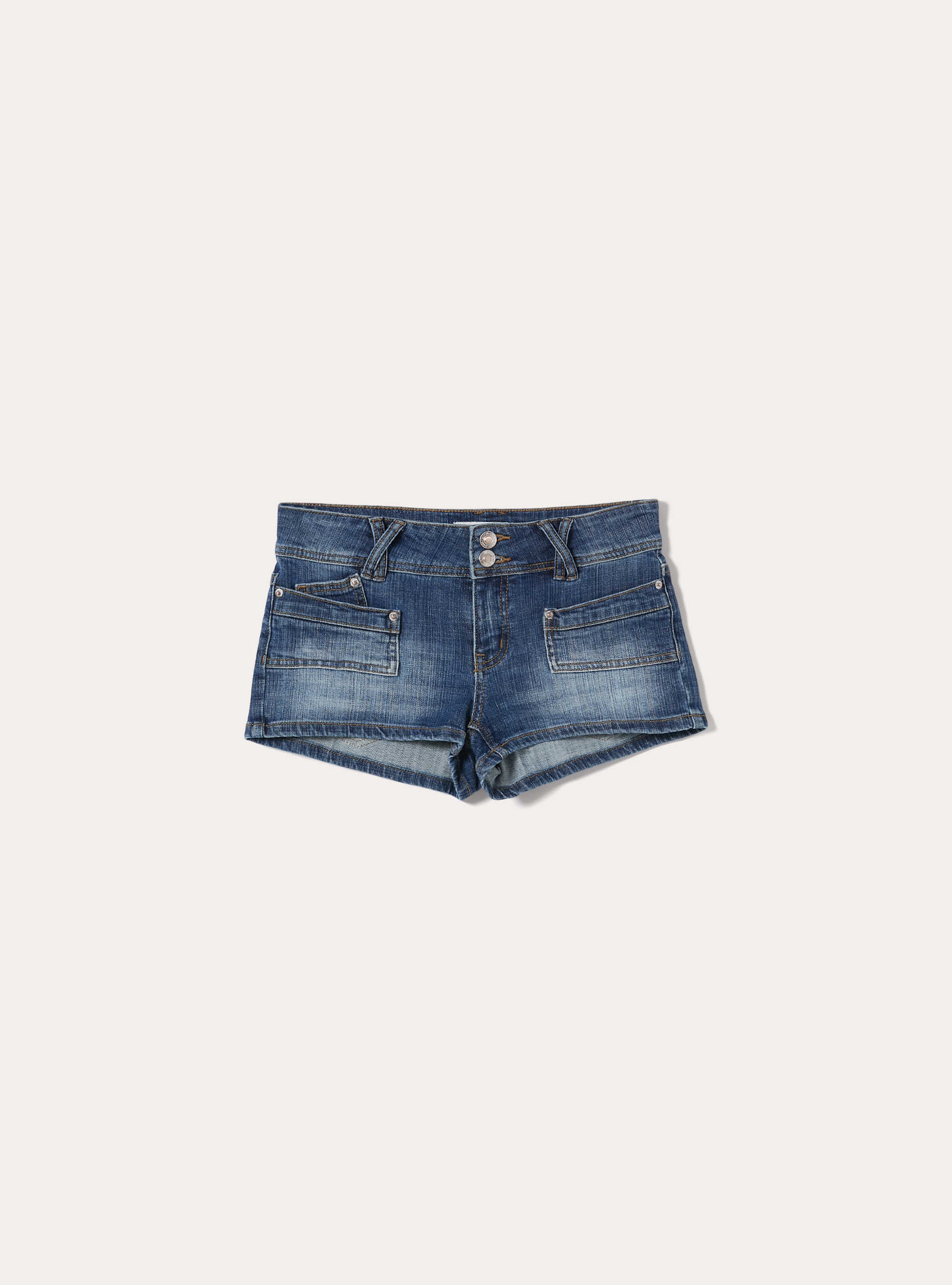 Micro shorts in denim, D003 MEDIUM BLUE
