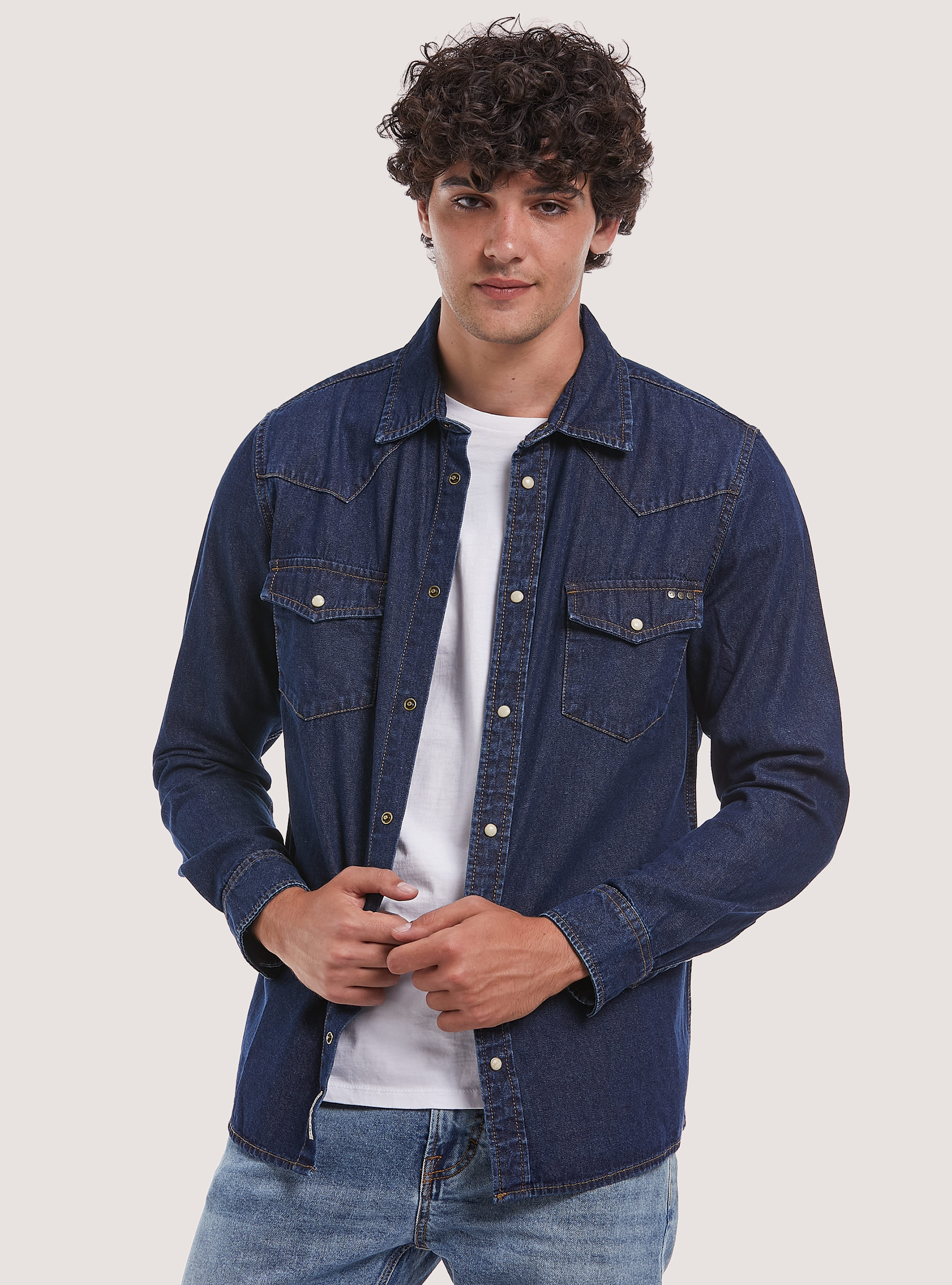 Denim shirt, D001 DEEP BLUE