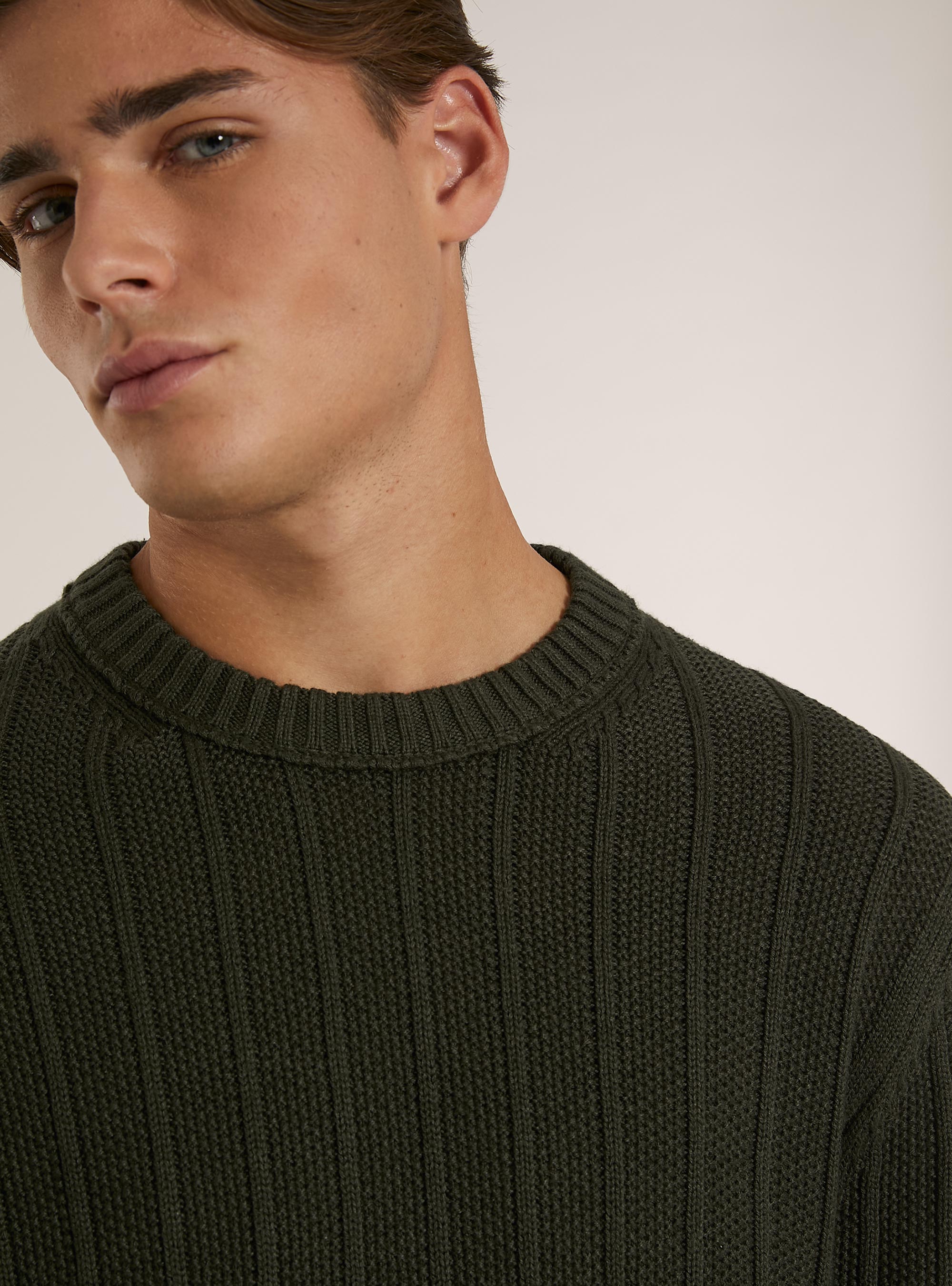 Pull-over texturé coupe classique, KY1 KAKY DARK