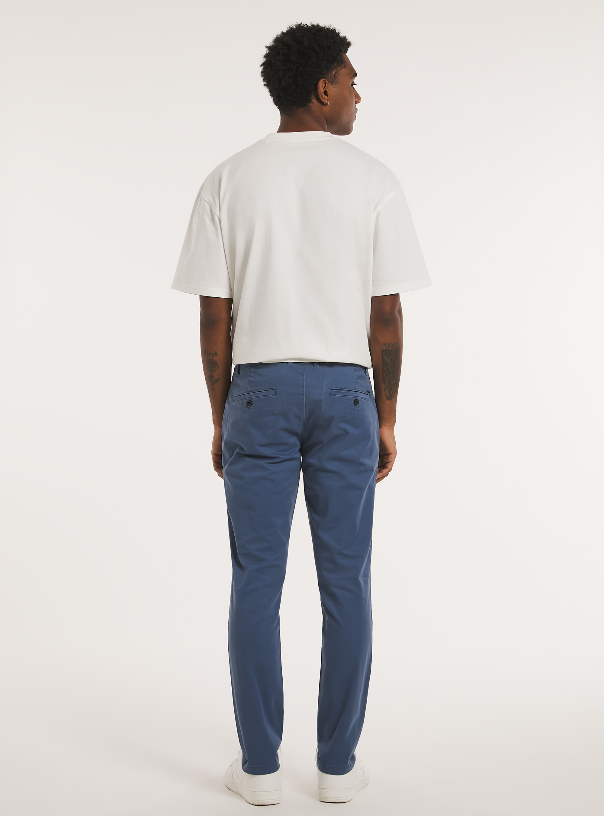 Skinny fit stretch twill chinos, AZ1 AZURE DARK