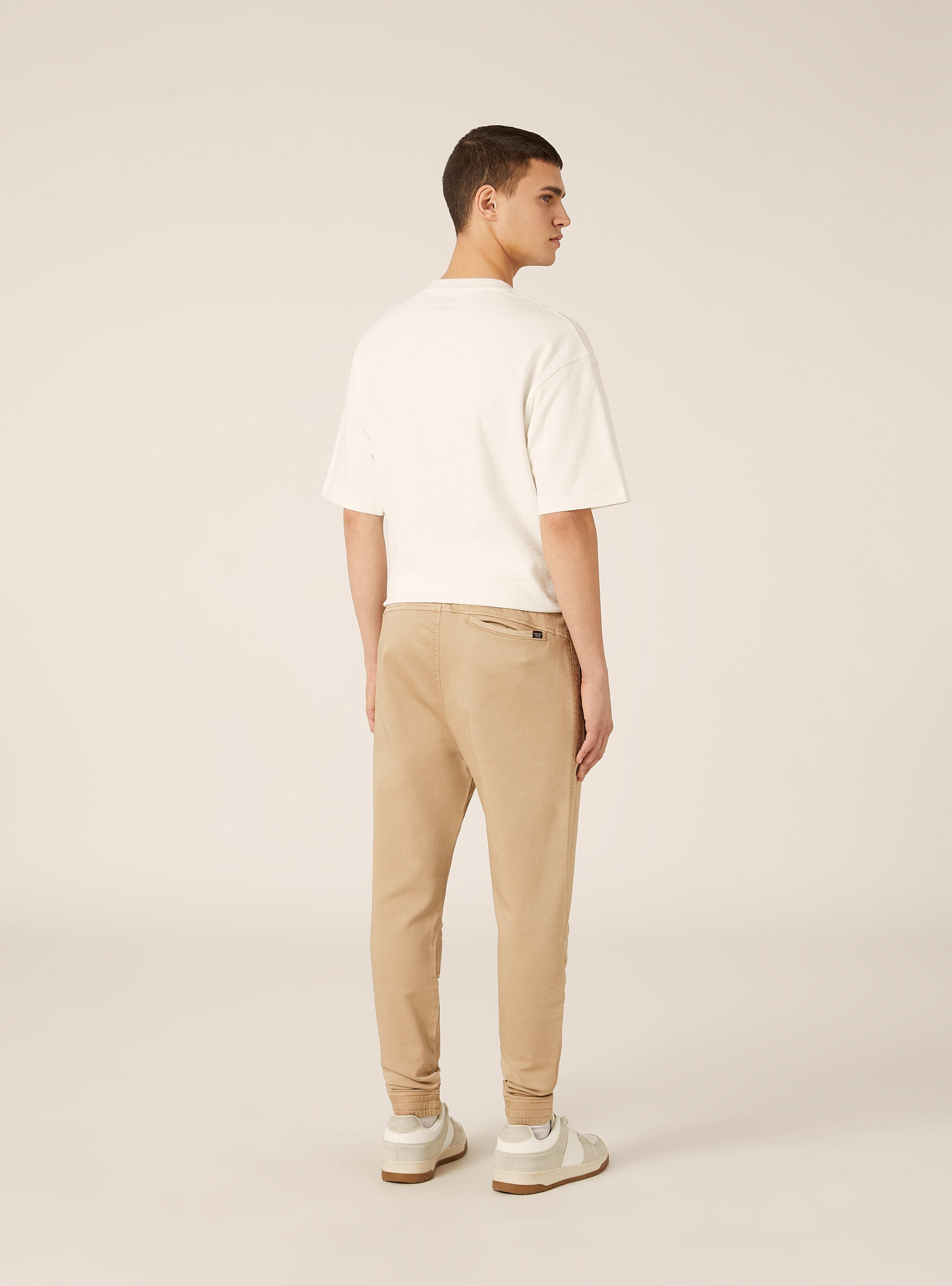 Cotton jogger trousers, BG1 BEIGE DARK