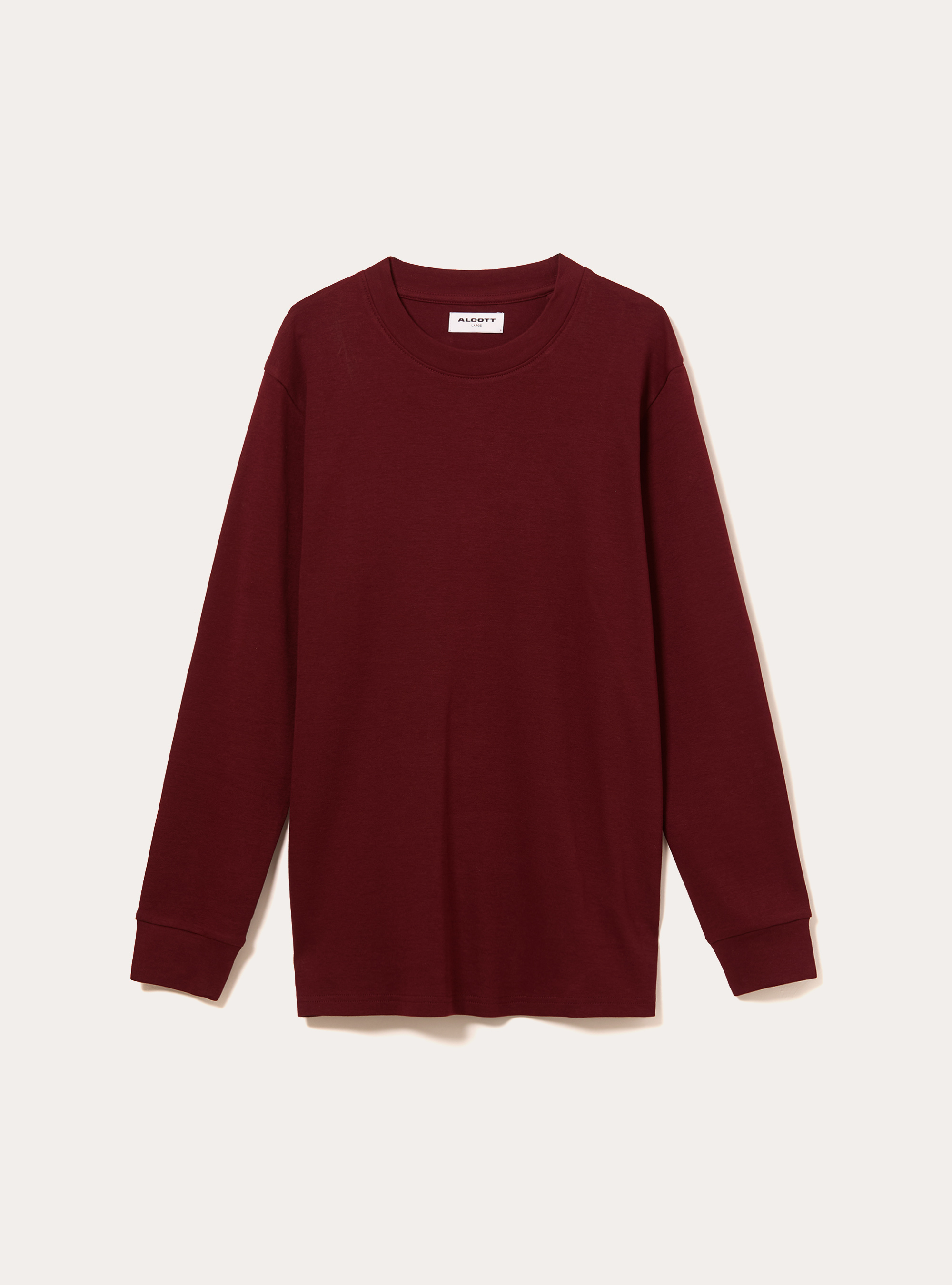 Long-sleeved cotton T-shirt, BO1 BORDEAUX DARK