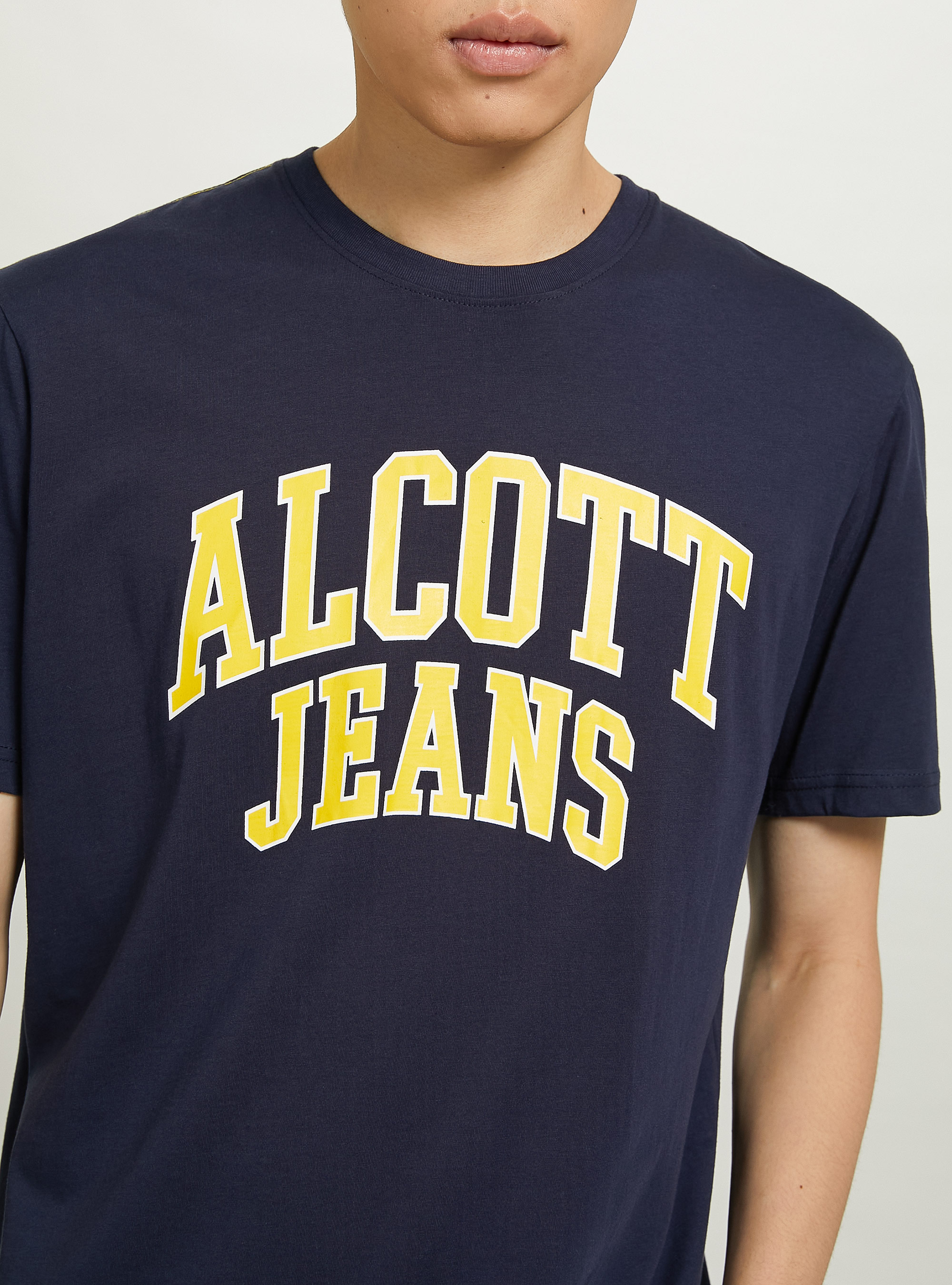 Cotton T-shirt with print, C0217 BLUE