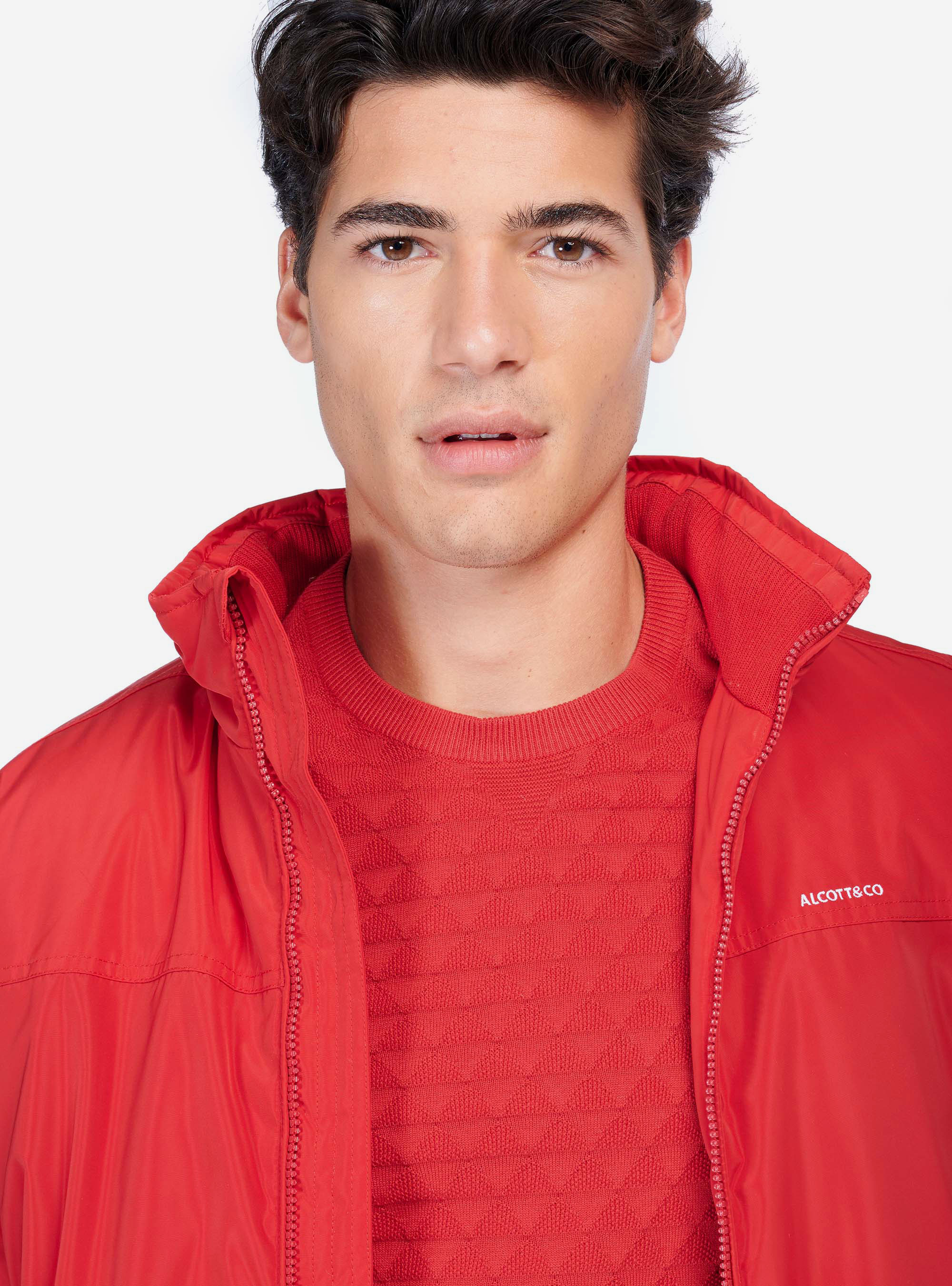 Blouson bomber basique, C351 RED