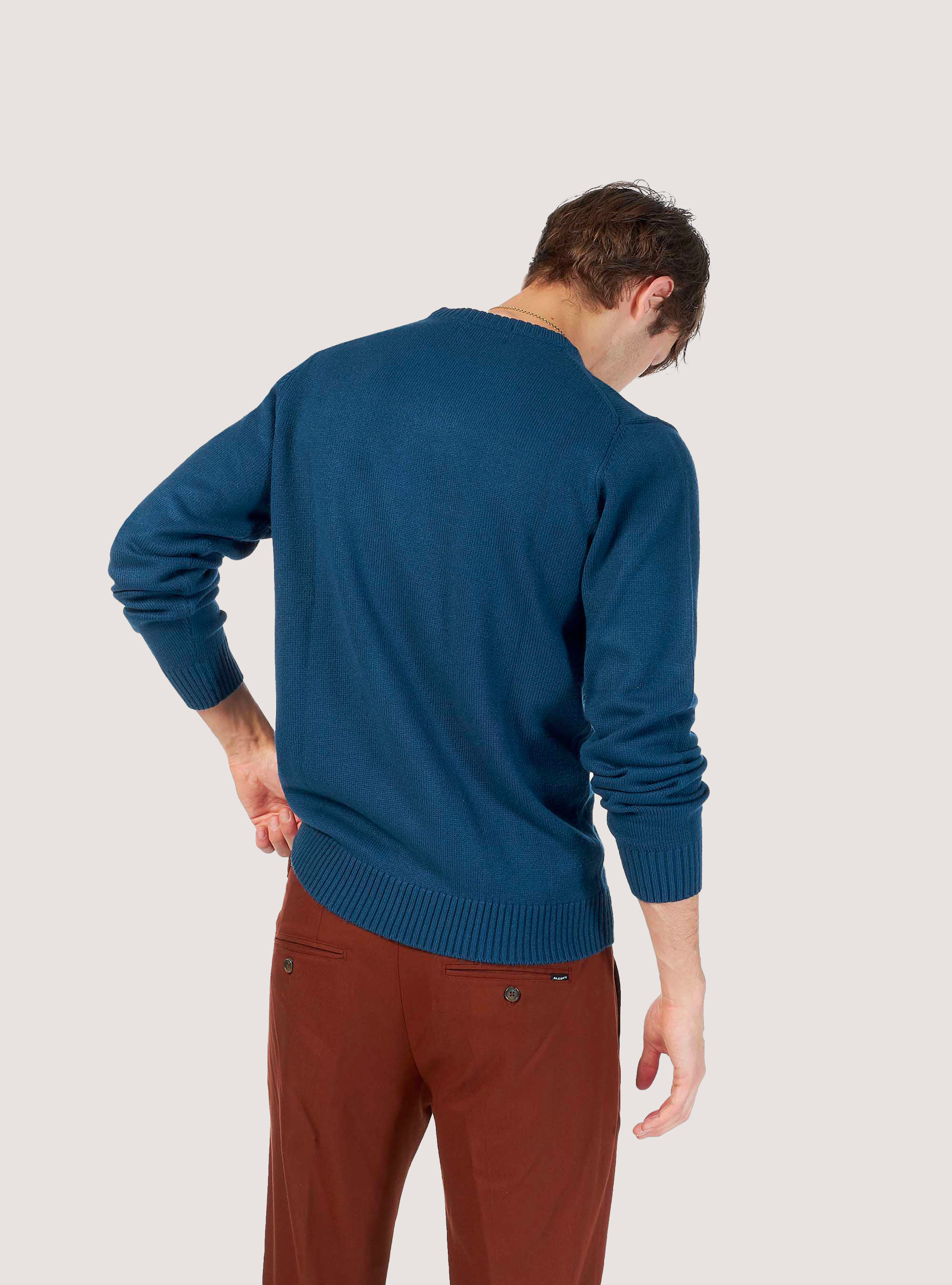 JERSEY CUELLO REDONDO, ACEITE AZUL