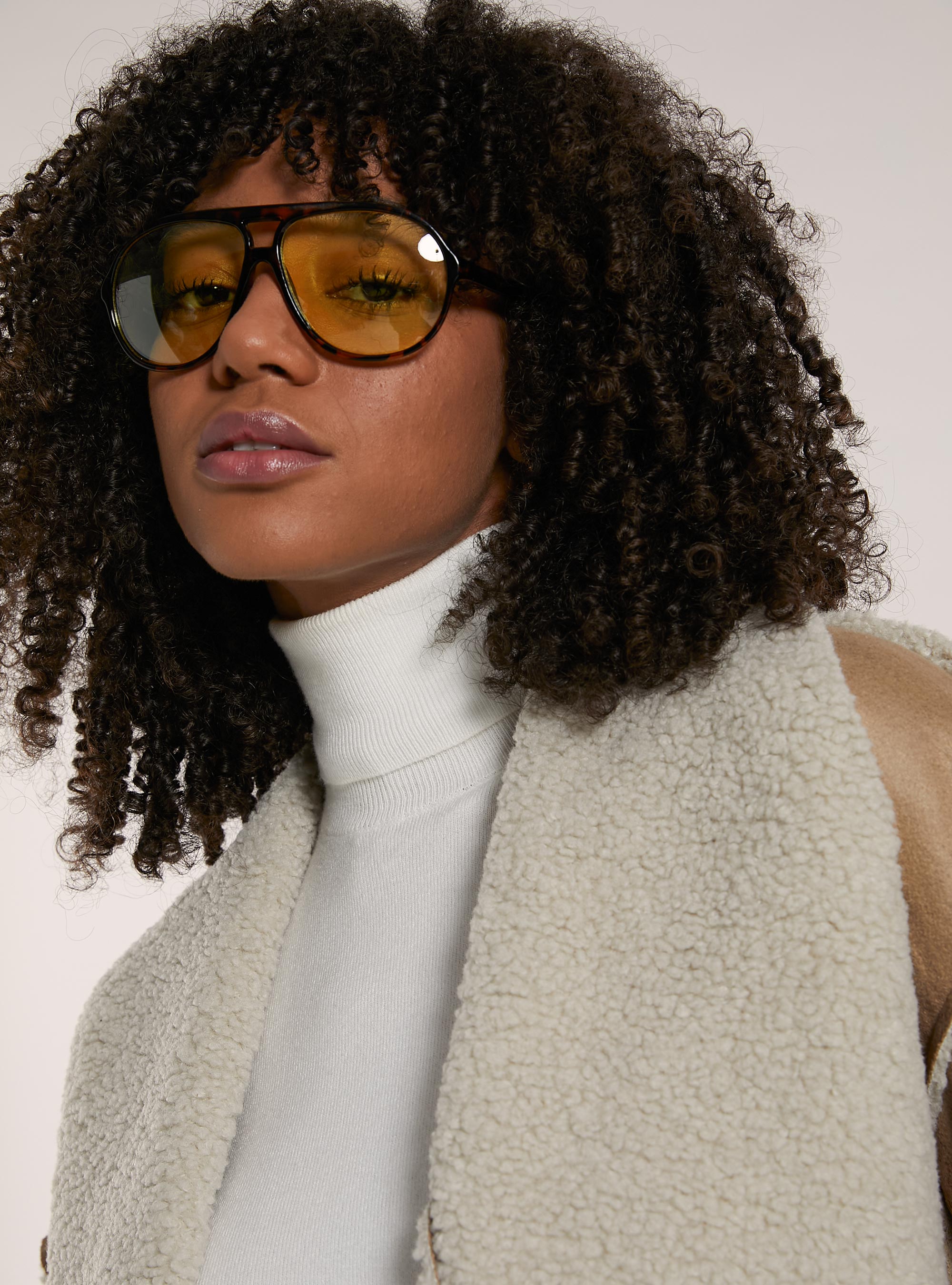 Giacca montone effetto pelle double face, BG2 BEIGE MEDIUM