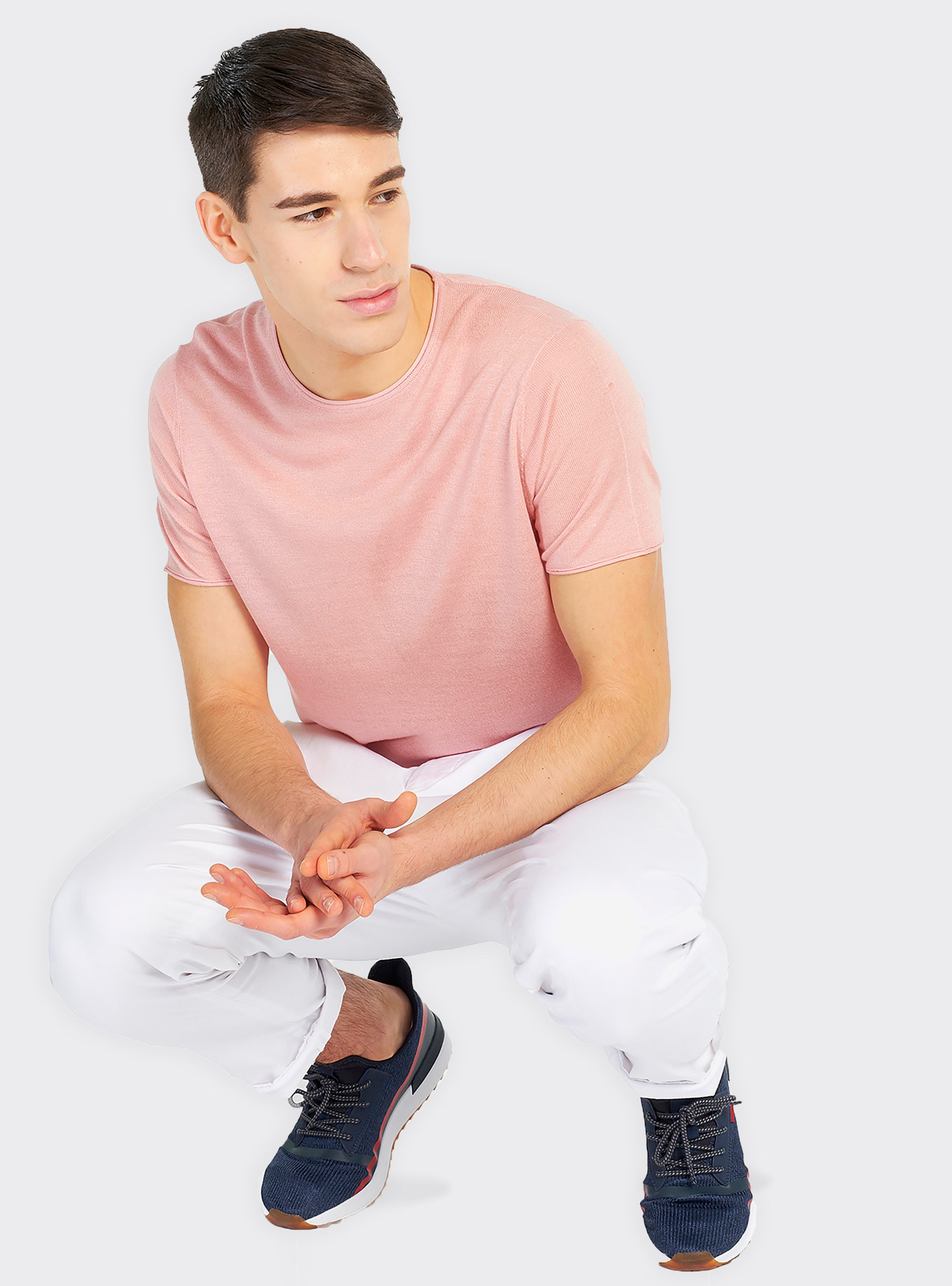 Kurzarmpullover, C4458 PINK