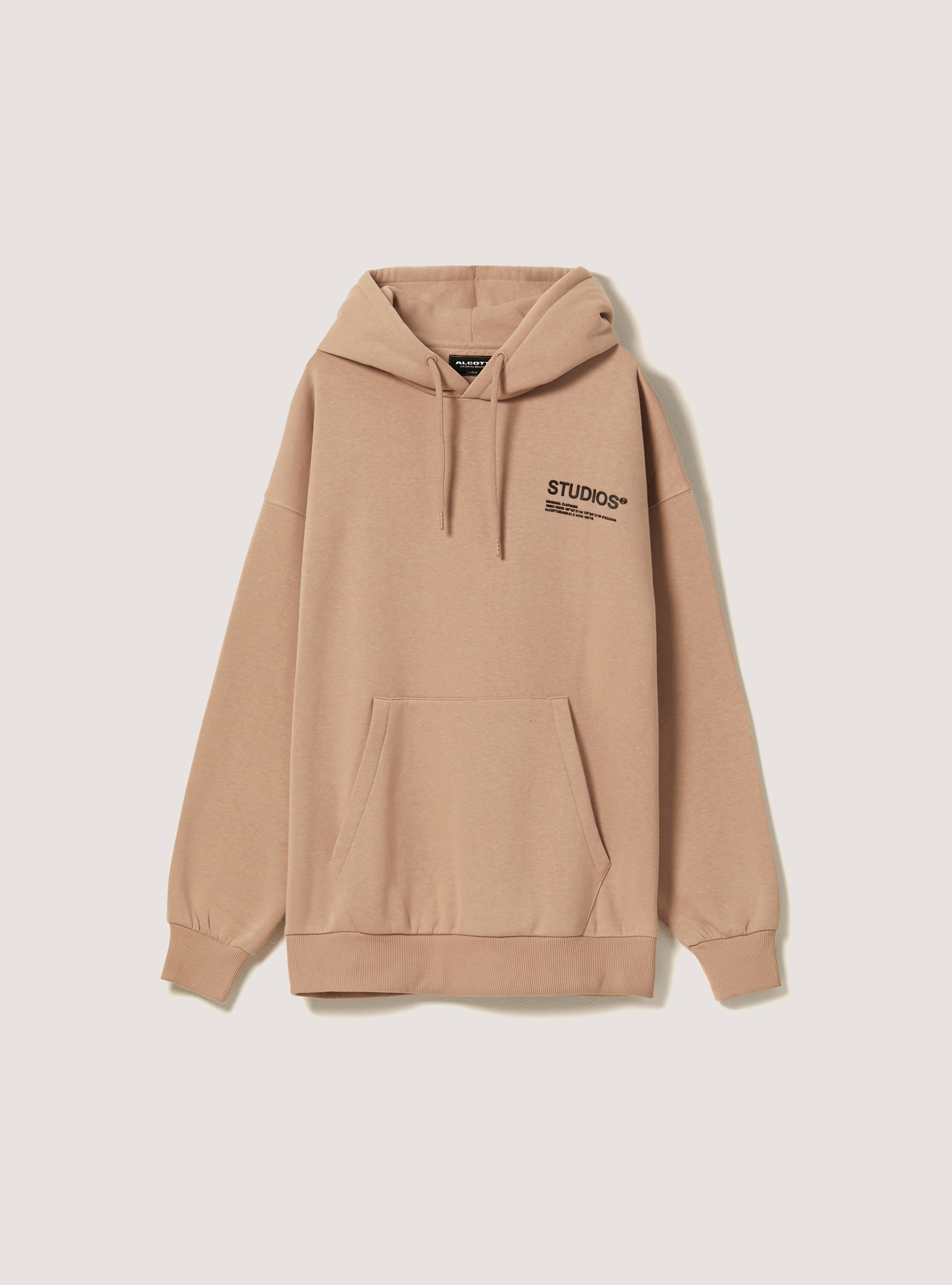 Sudadera con capucha estampada de Studios, CAMELLO