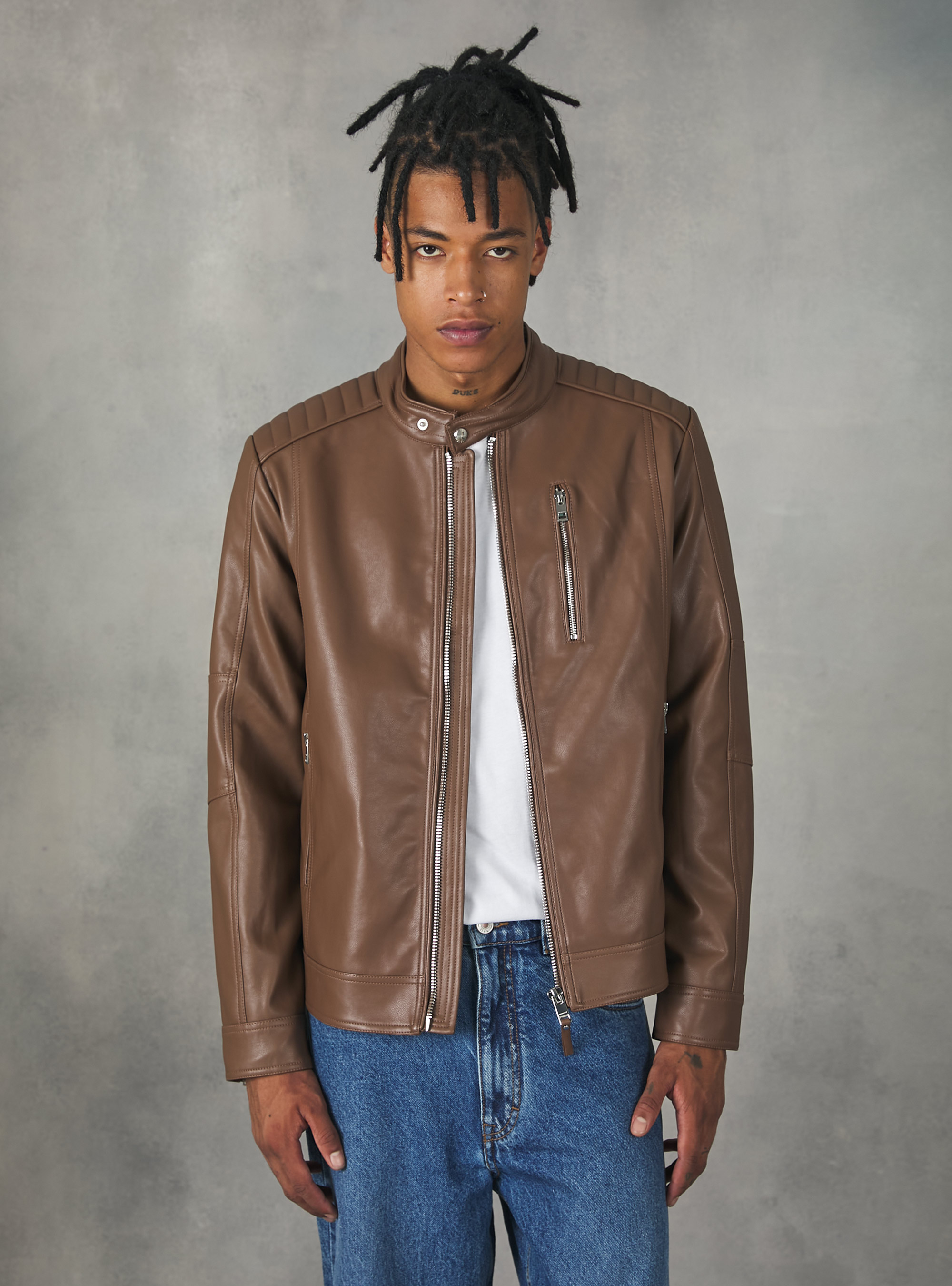 【ゆさ】Leather Collor Utility Jacket COS Oversized Leather-Collar Utility Jacket | endource