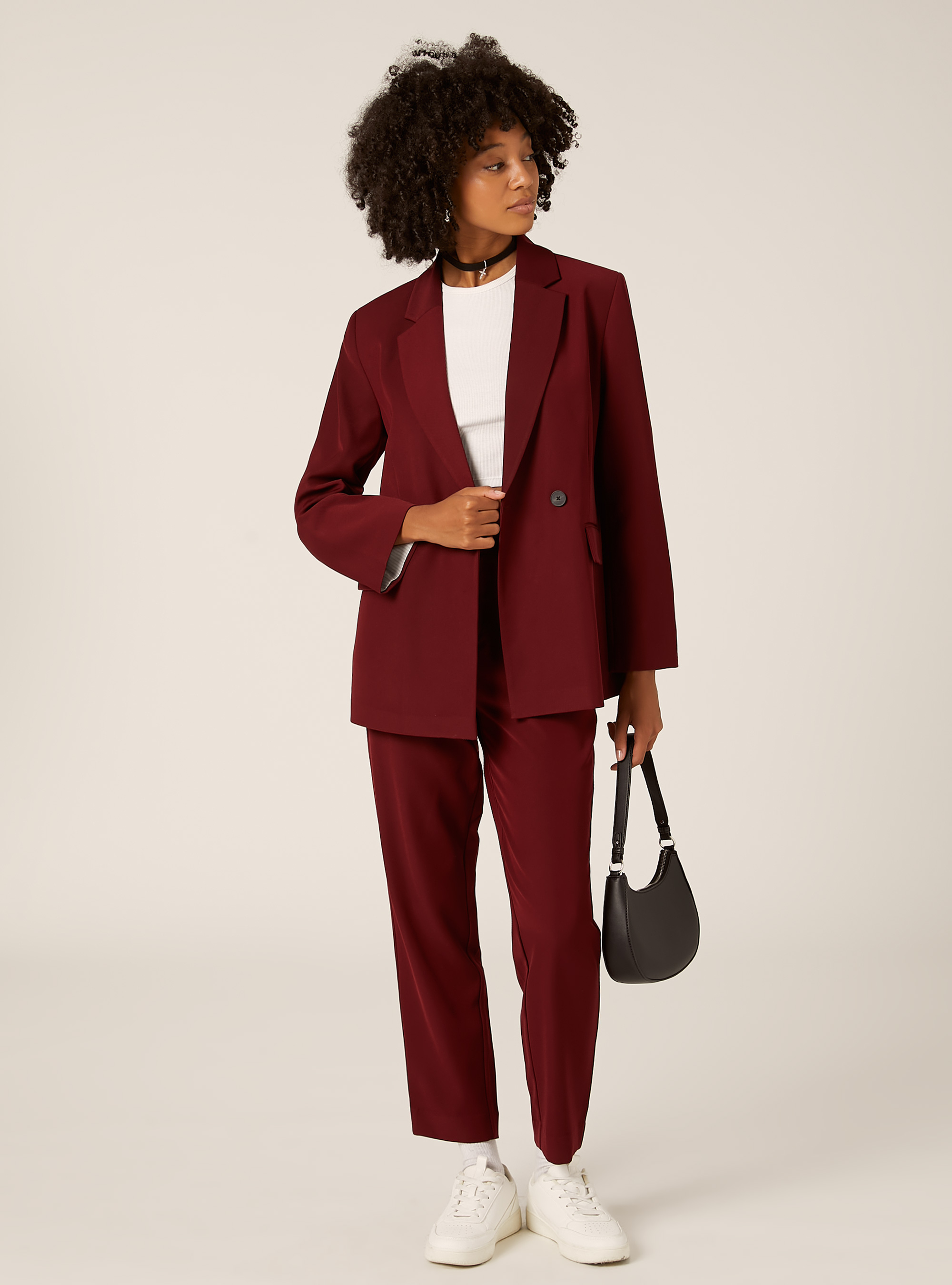 Double-breasted tailored blazer, BO1 BORDEAUX DARK