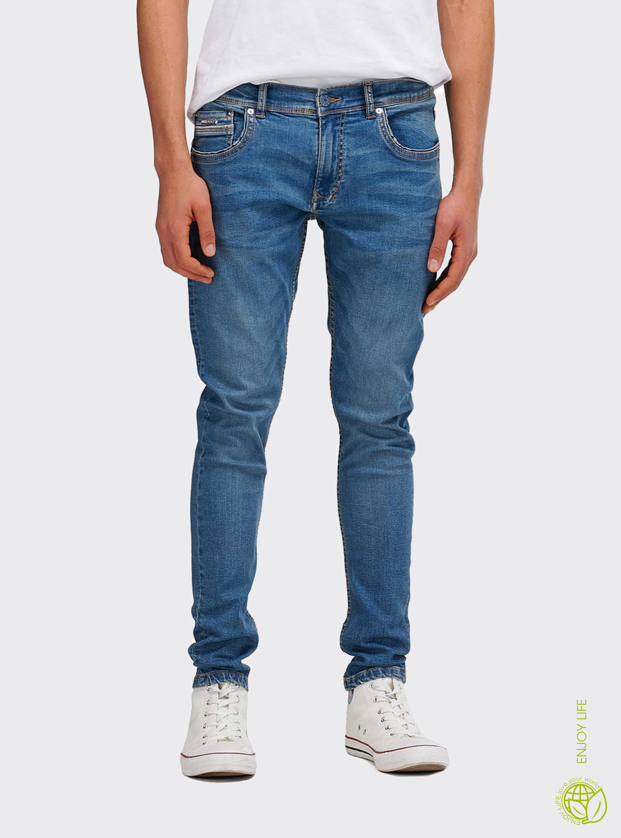 jeans superskinny denim stretch, AZUL