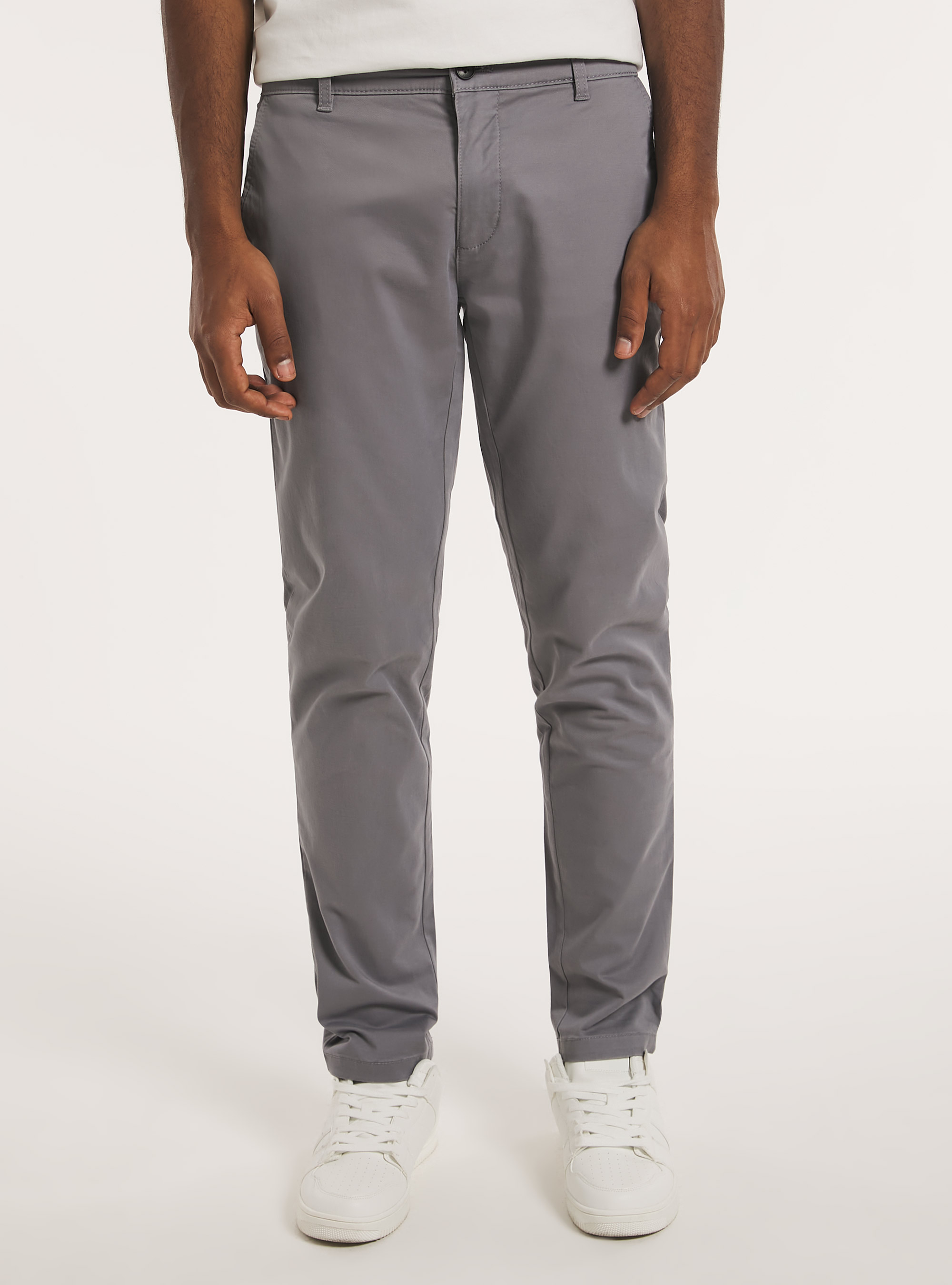 Skinny fit stretch twill chinos, GY3 GREY LIGHT