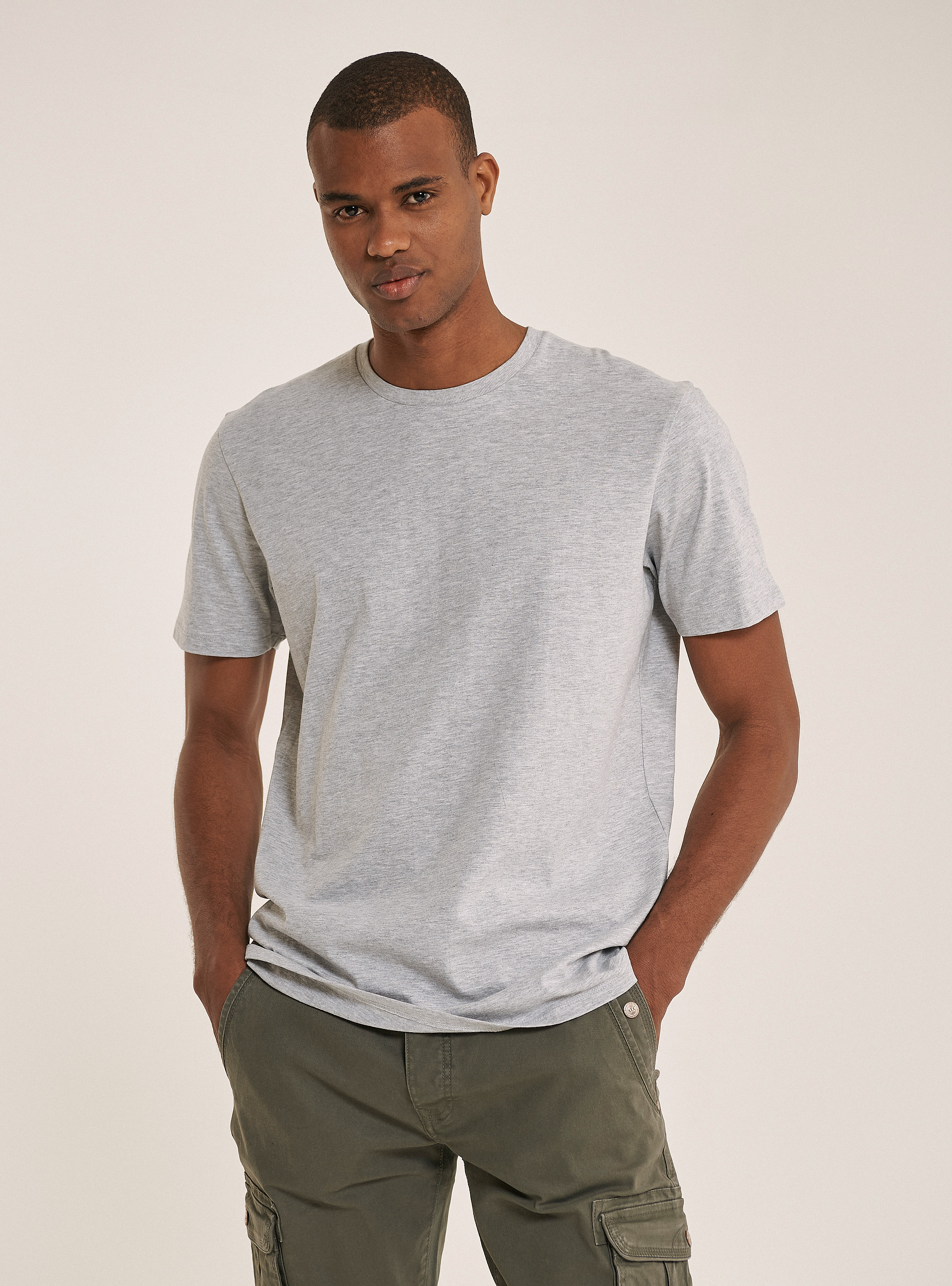 T-shirt basic 100% coton, C143 LIGHT GREY M