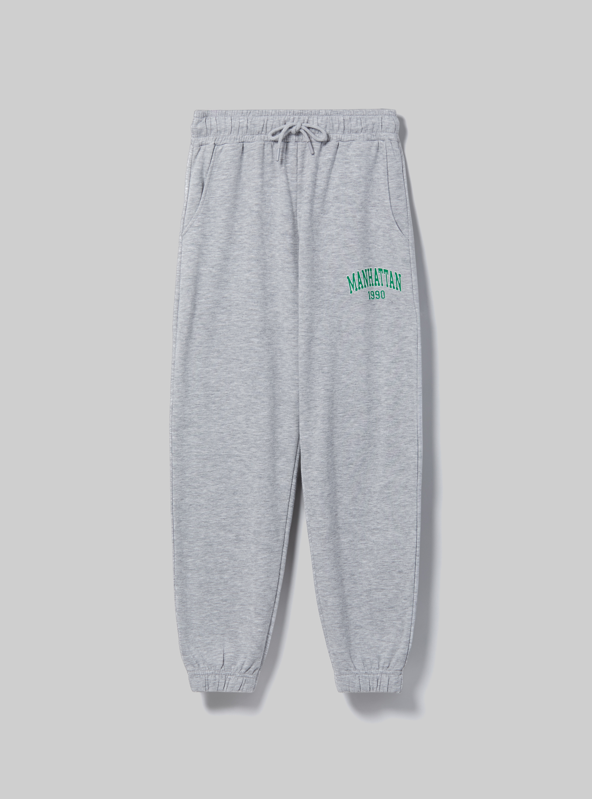 Jogger trousers with college print, MGY3 GREY MEL LIGHT