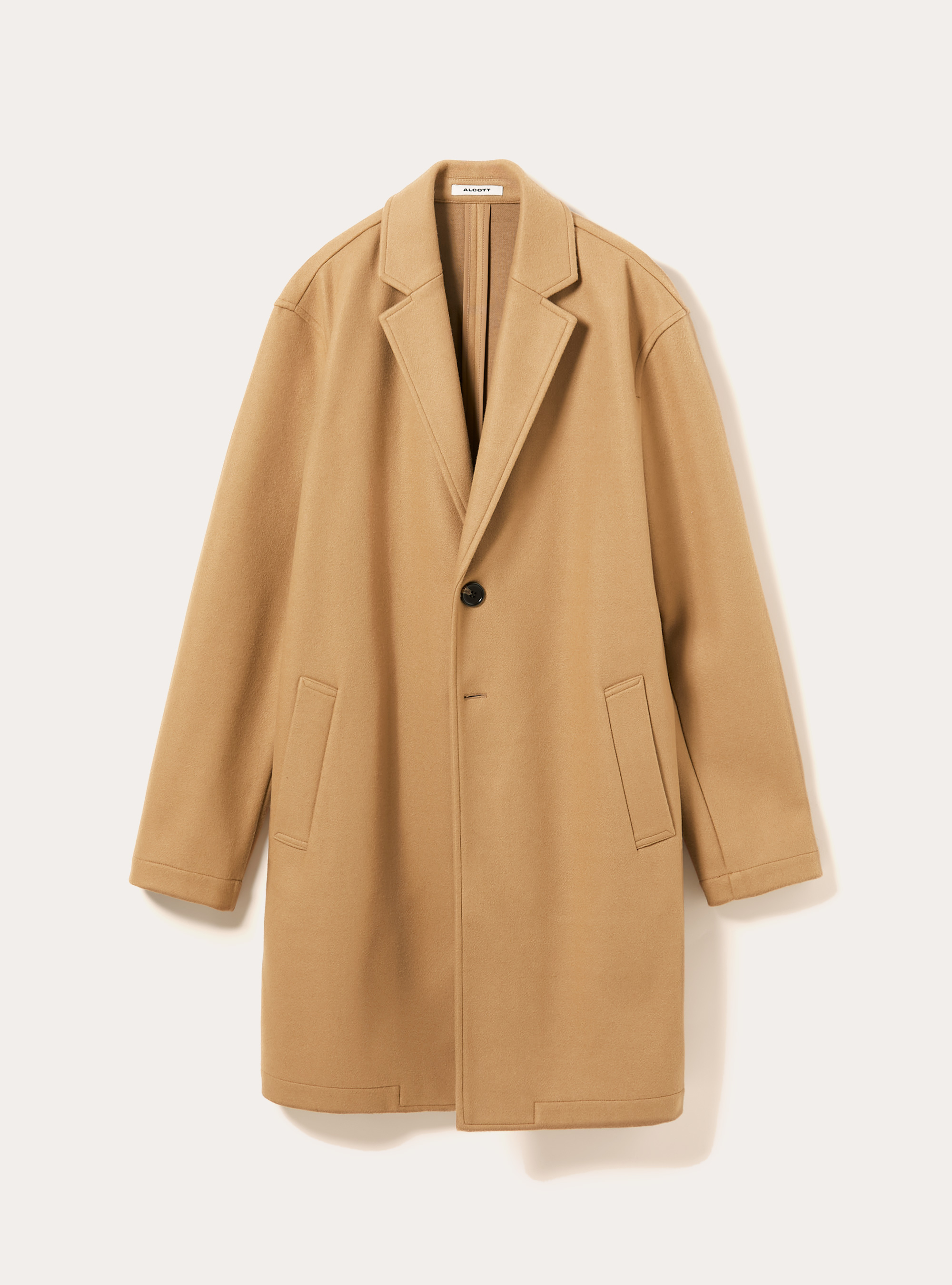 Unlined single-breasted coat, TB3 TOBACCO LIGHT